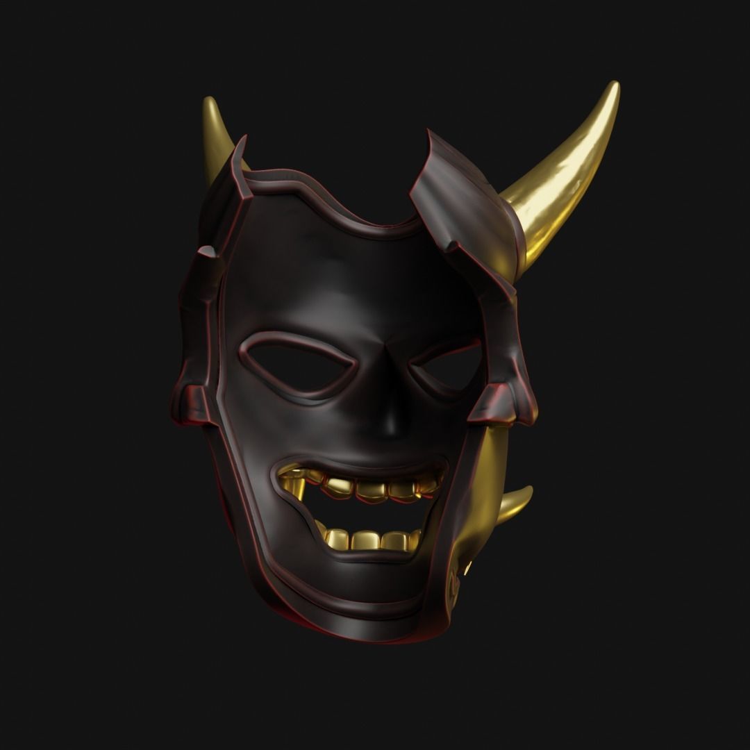 Japanese Oni Mask 3D print model_3