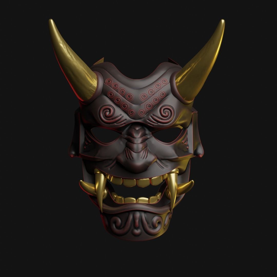 Japanese Oni Mask 3D print model_2