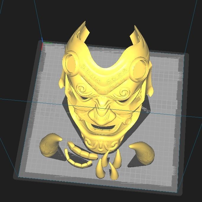 Japanese Oni Mask 3D print model_4