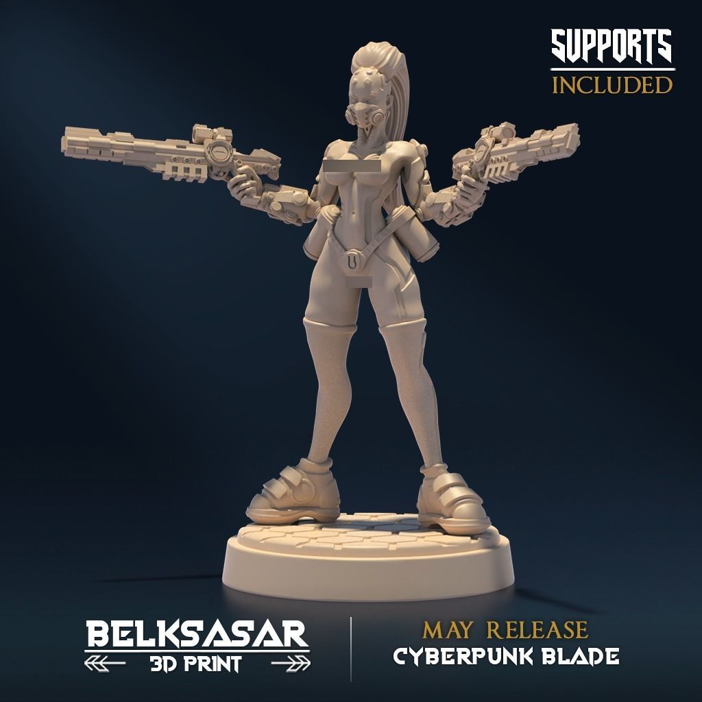 Neon Outlaw B Nude and Normal 3D print model_1