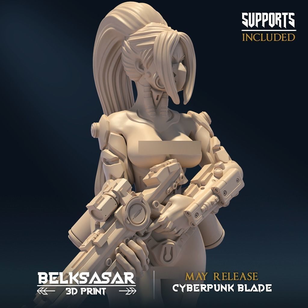 Neon Outlaw C Nude and Normal 3D print model_1