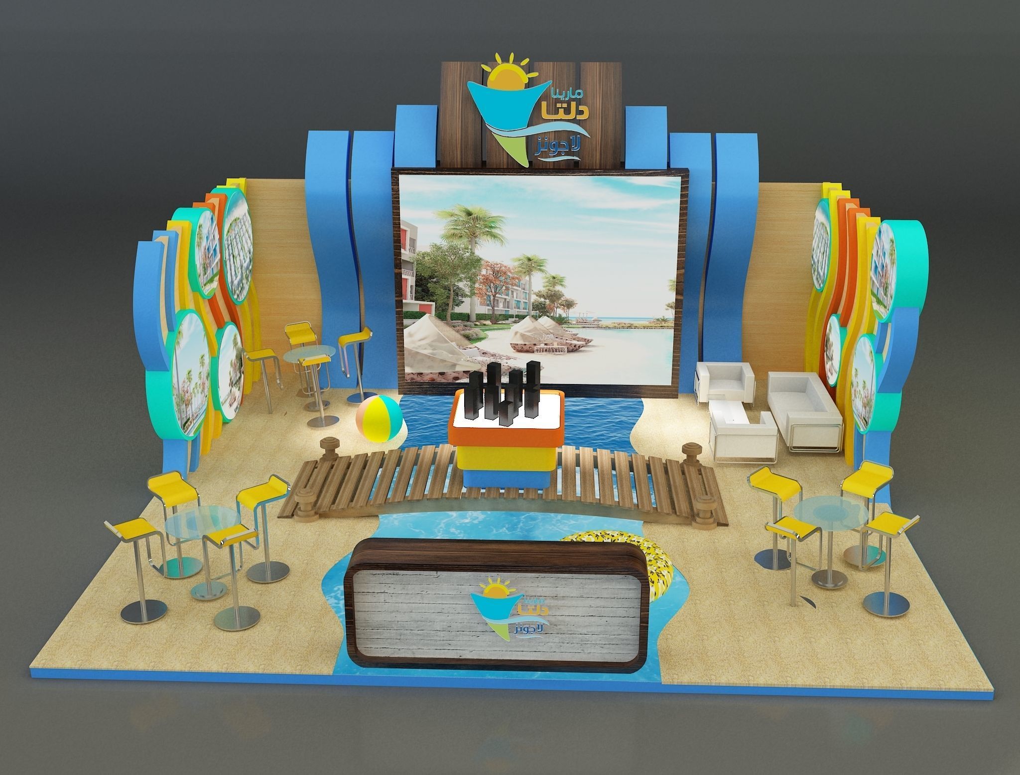 Booth Exhibition Stand a163b 3D model_2