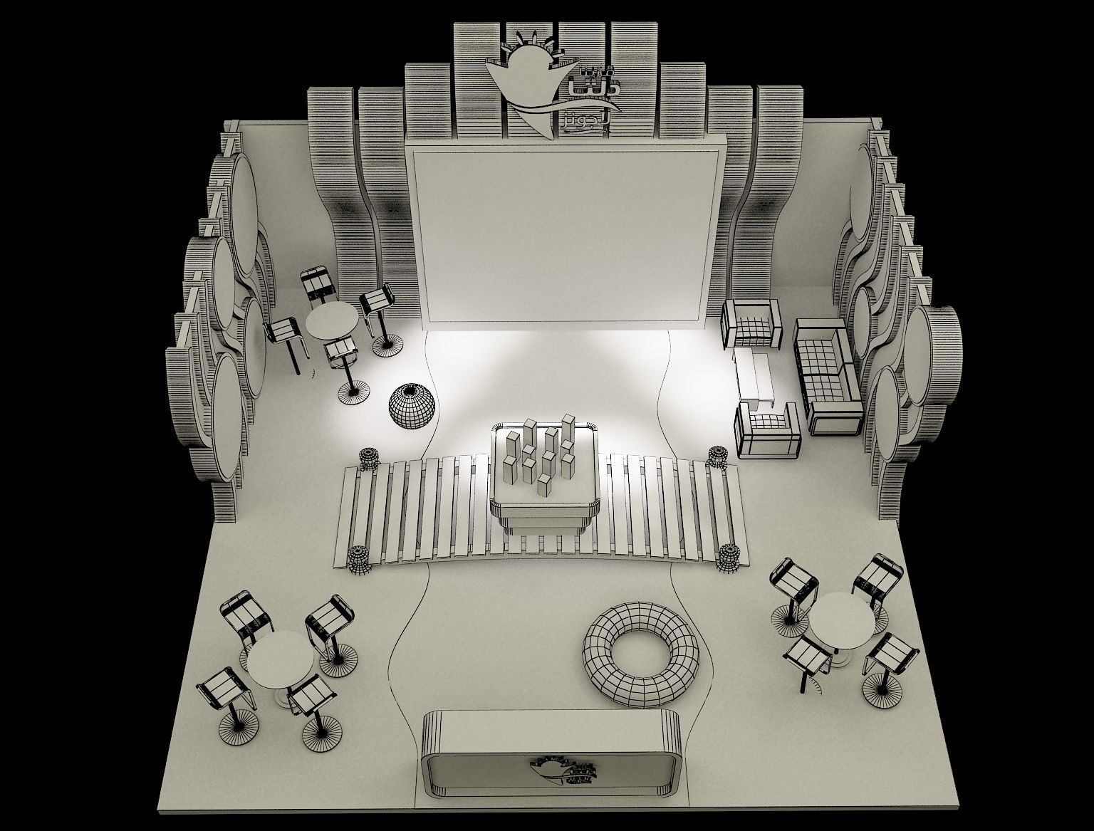 Booth Exhibition Stand a163b 3D model_11