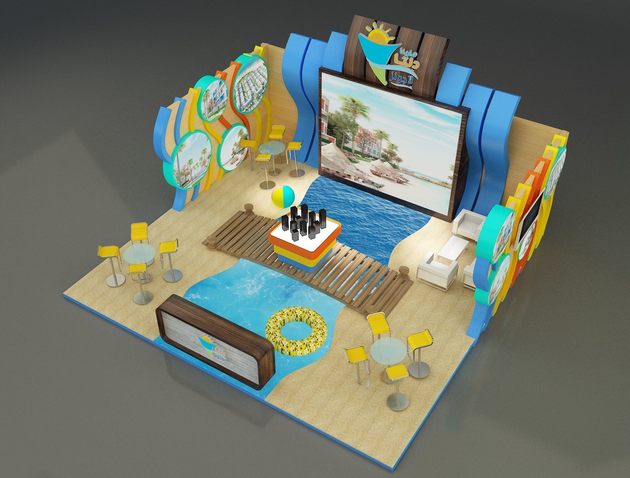 Booth Exhibition Stand a163b 3D model_4