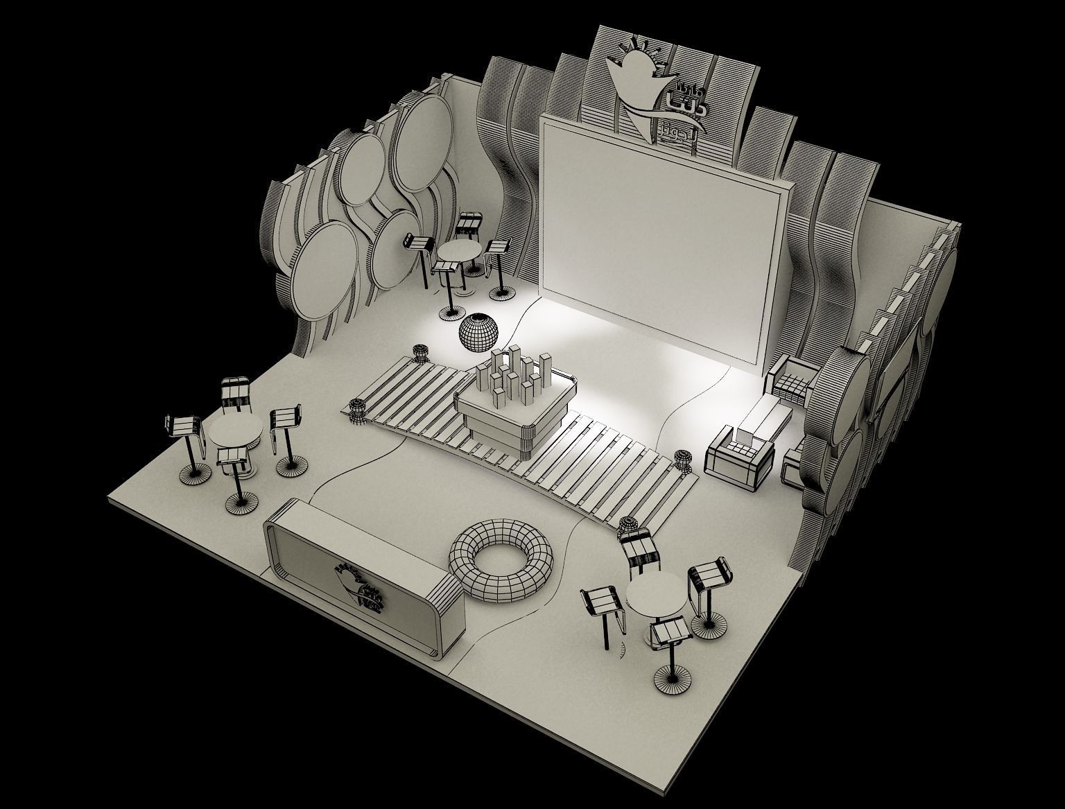 Booth Exhibition Stand a163b 3D model_5