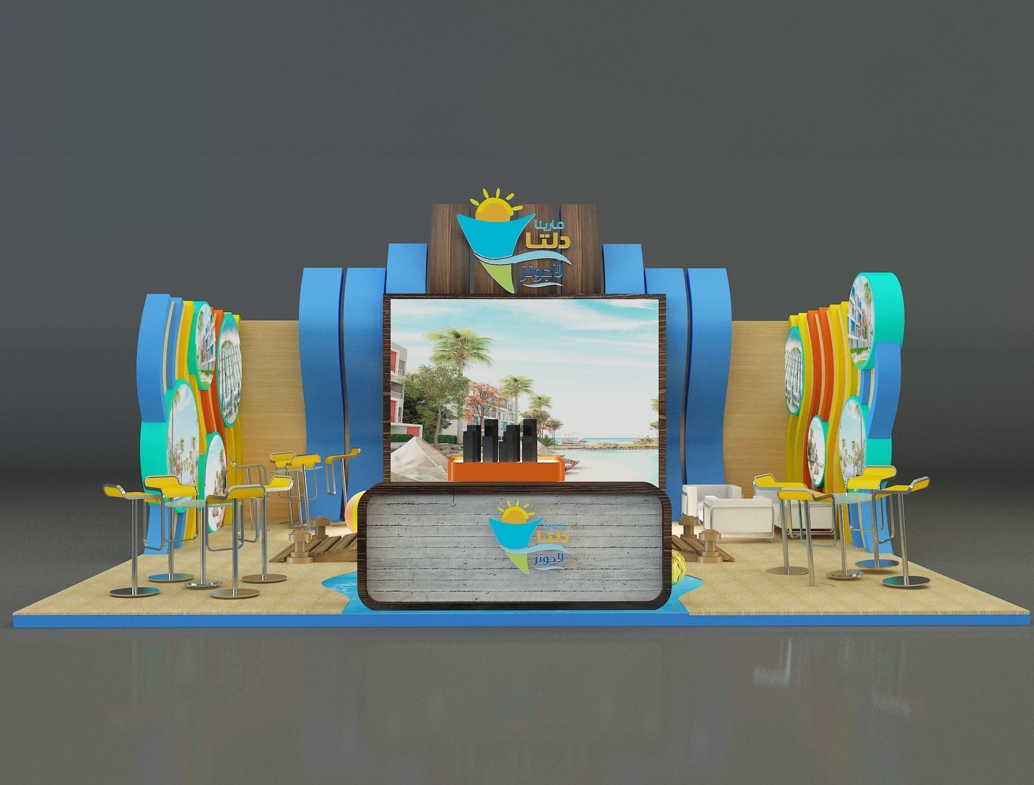 Booth Exhibition Stand a163b 3D model_12