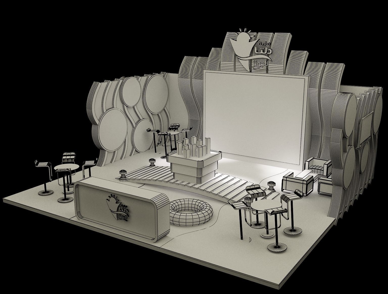Booth Exhibition Stand a163b 3D model_9