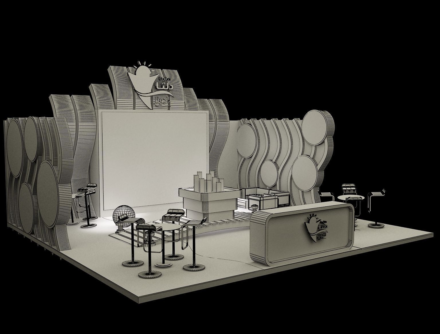 Booth Exhibition Stand a163b 3D model_1