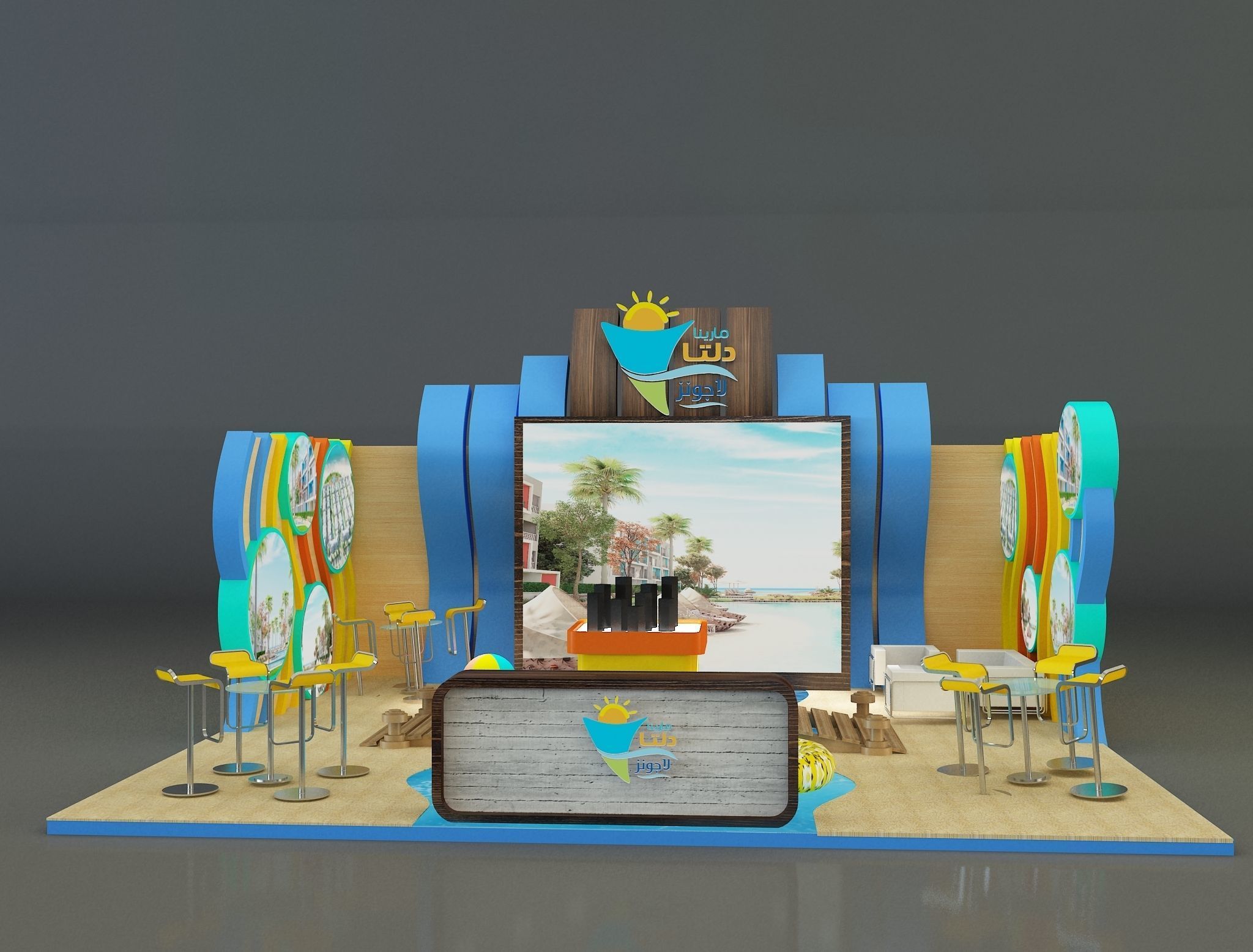Booth Exhibition Stand a163b 3D model_6