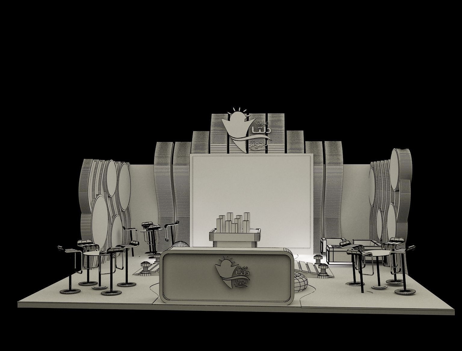 Booth Exhibition Stand a163b 3D model_7