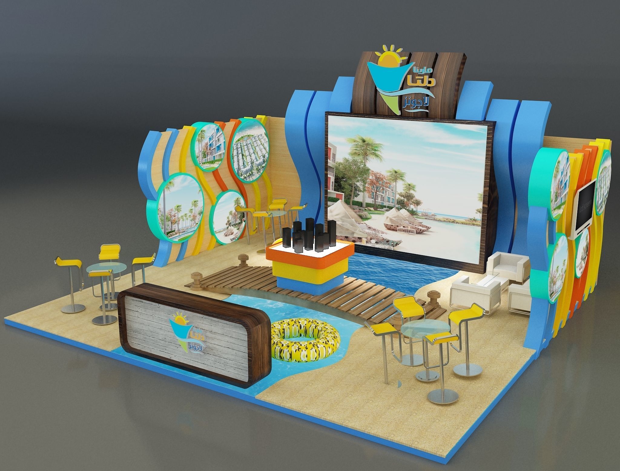 Booth Exhibition Stand a163b 3D model_8