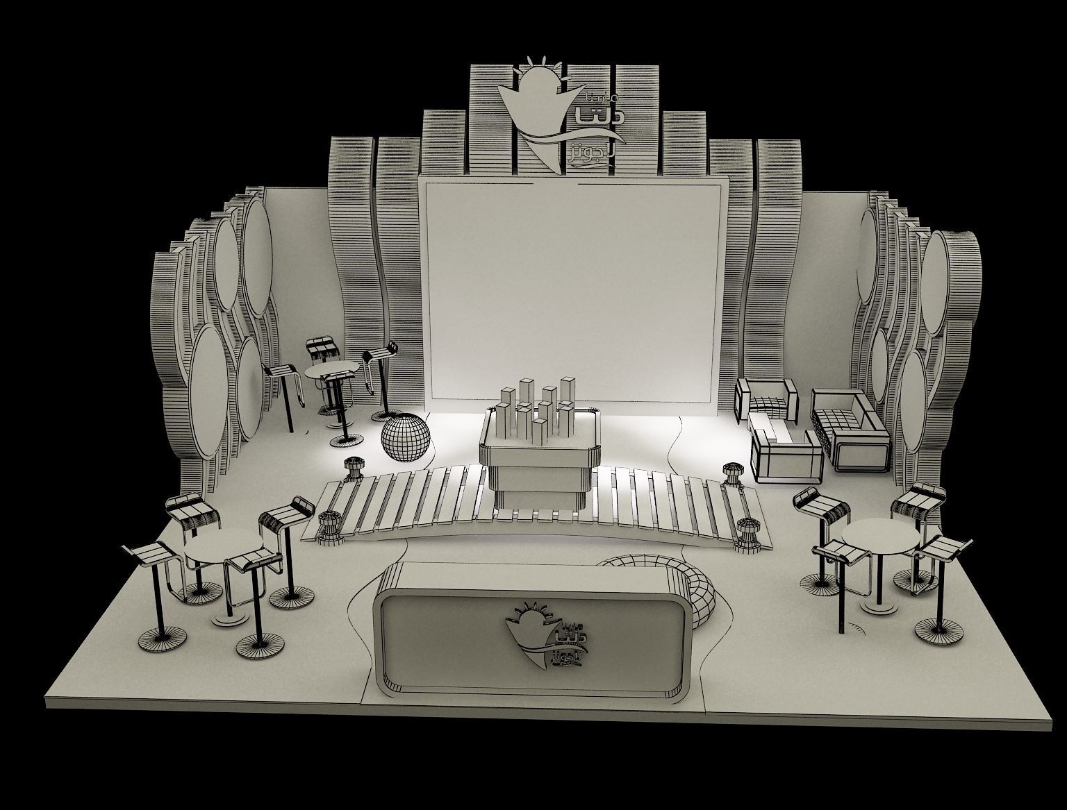 Booth Exhibition Stand a163b 3D model_3