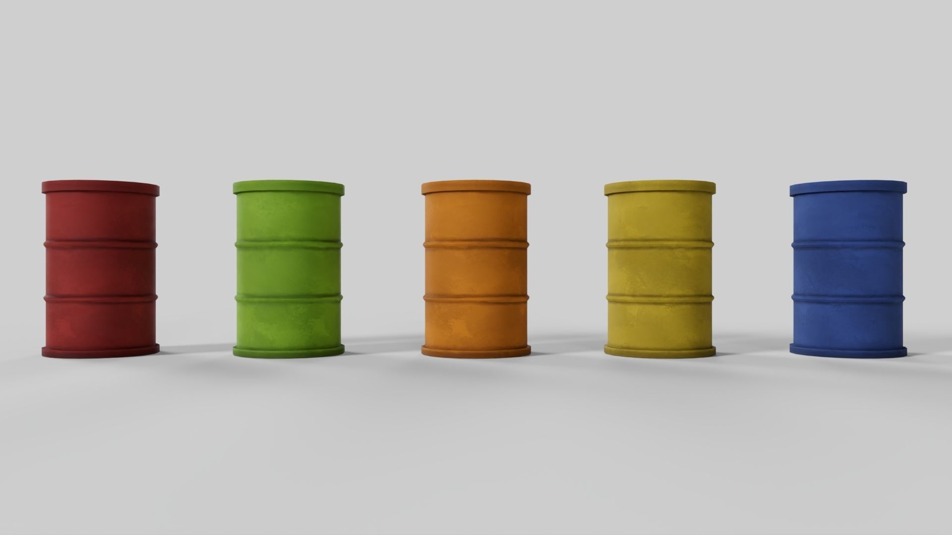 Cartoon Oil Drum Low-poly 3D model_2