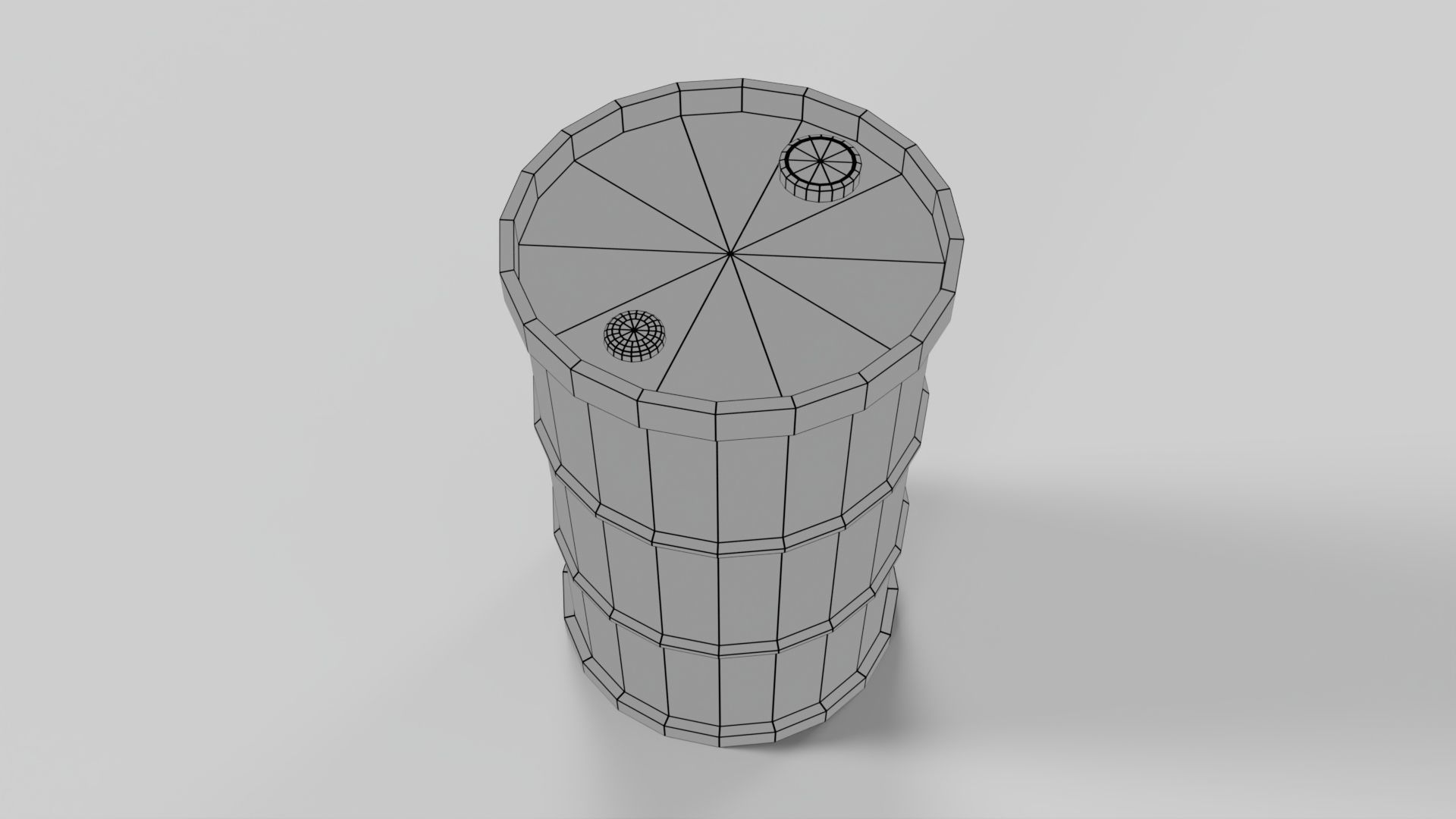 Cartoon Oil Drum Low-poly 3D model_4