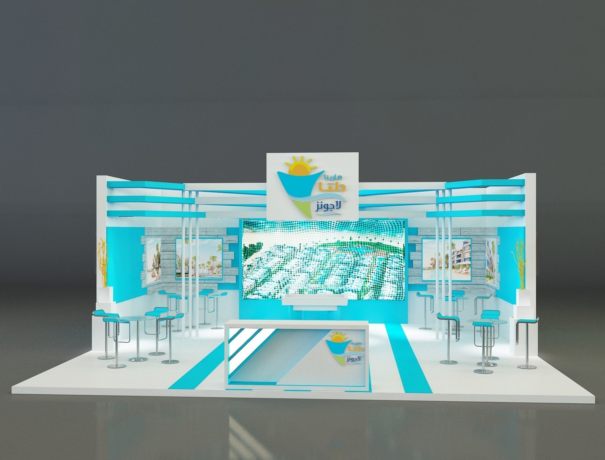 Booth Exhibition Stand a162 3D model_6
