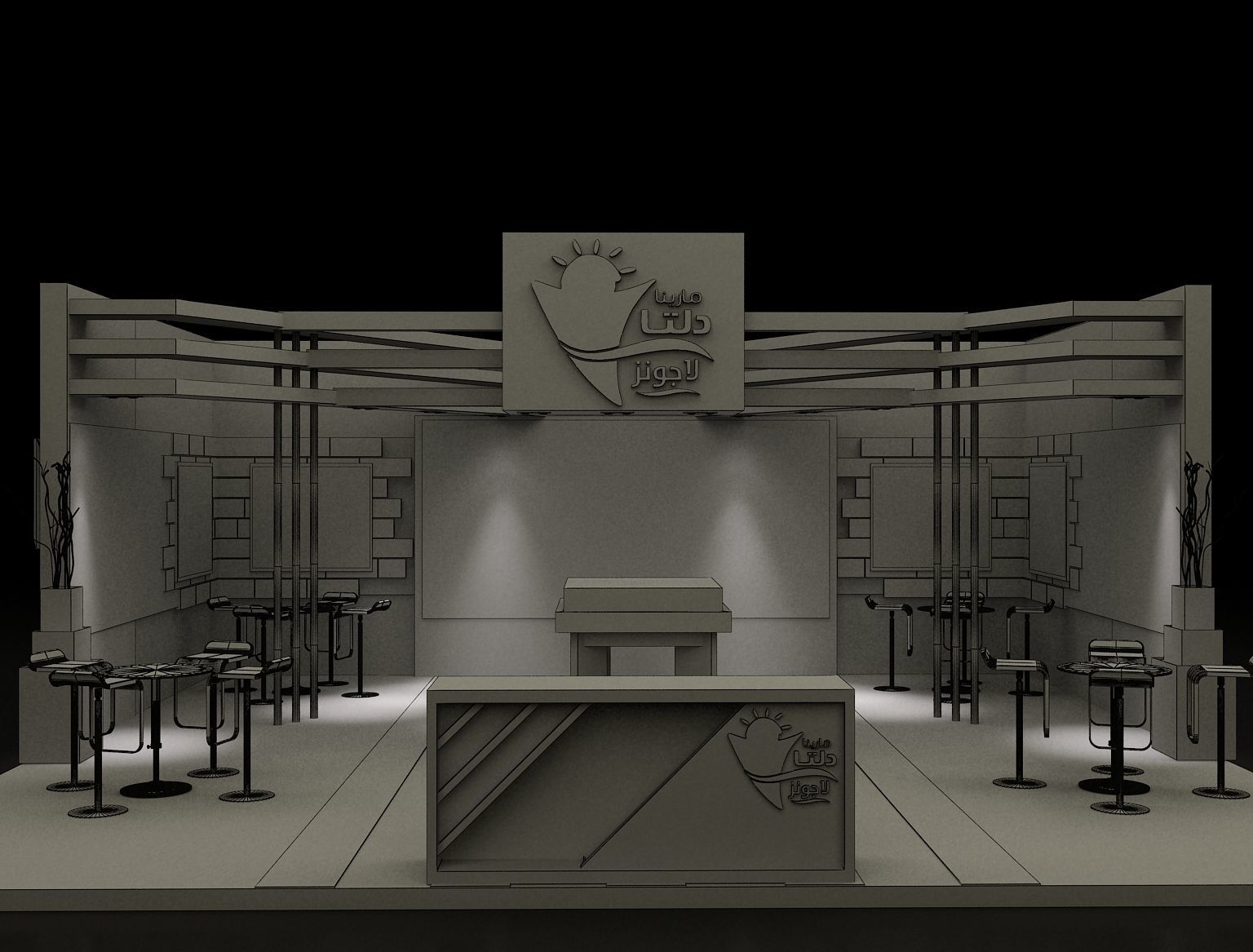 Booth Exhibition Stand a162 3D model_13
