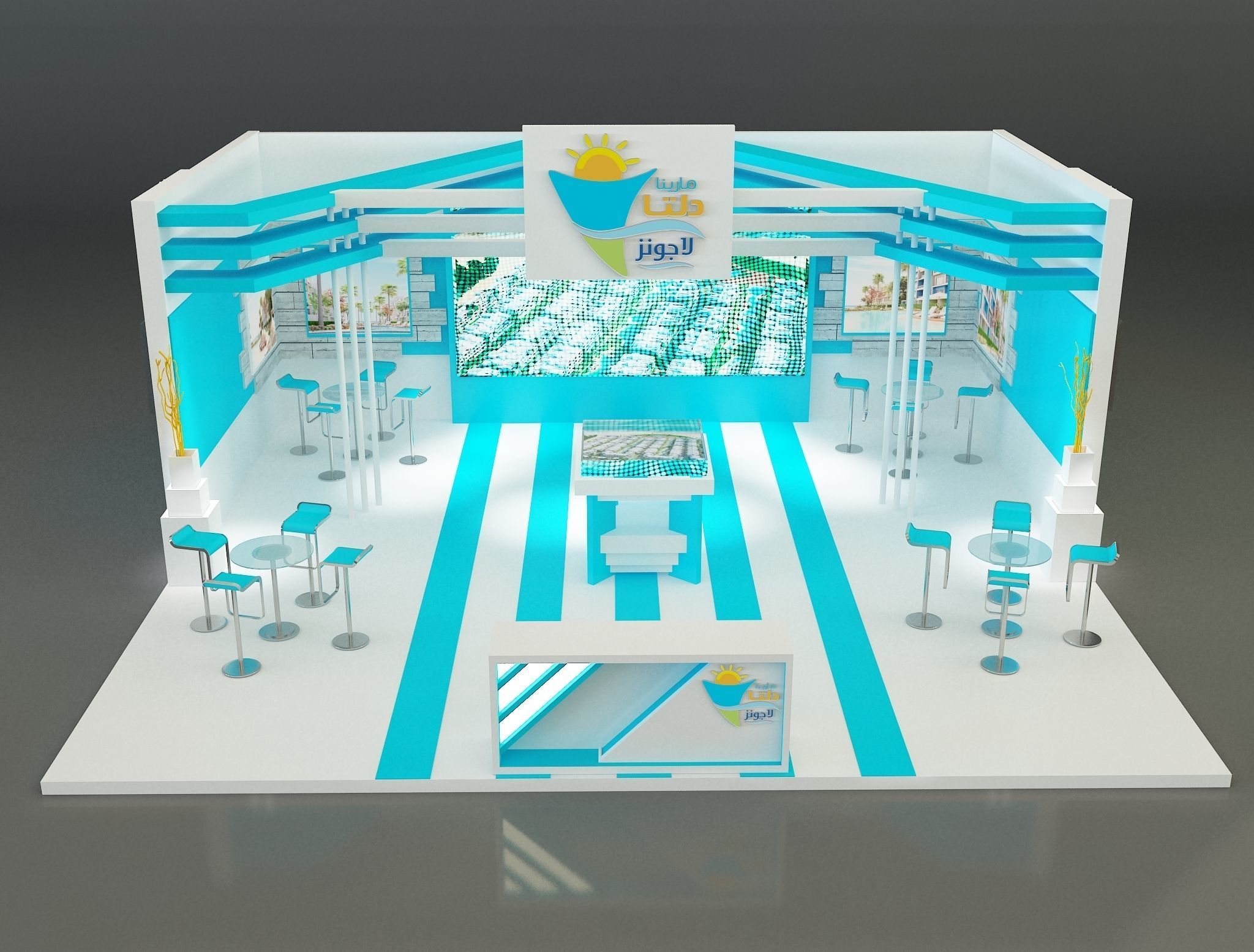 Booth Exhibition Stand a162 3D model_2