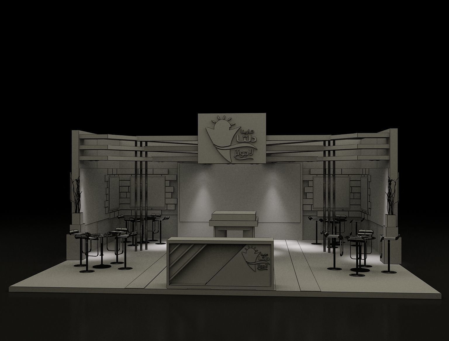 Booth Exhibition Stand a162 3D model_7