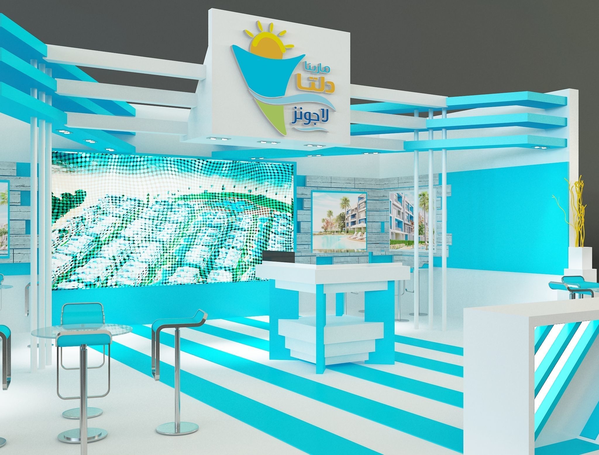 Booth Exhibition Stand a162 3D model_16