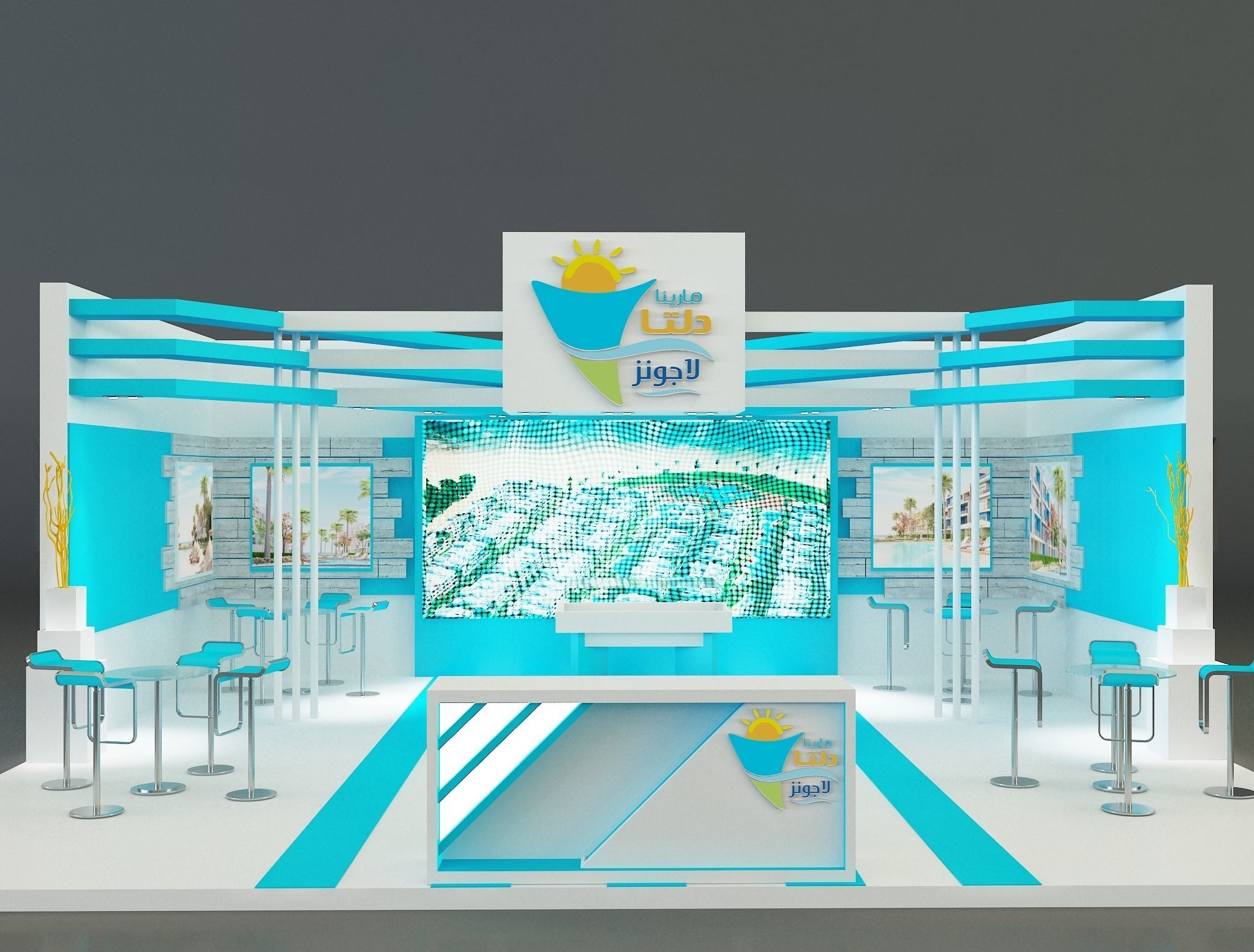 Booth Exhibition Stand a162 3D model_12