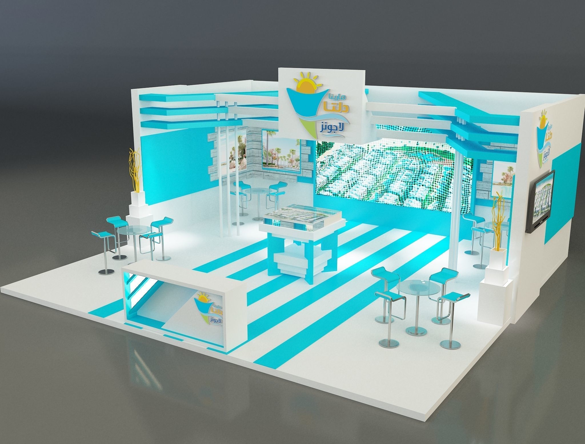 Booth Exhibition Stand a162 3D model_8