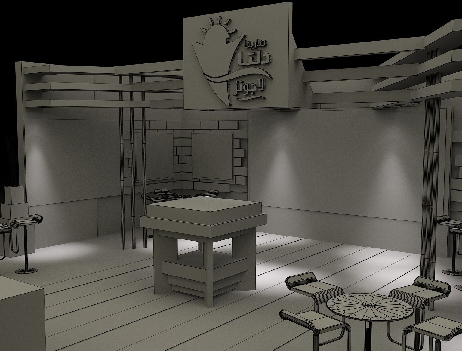 Booth Exhibition Stand a162 3D model_15