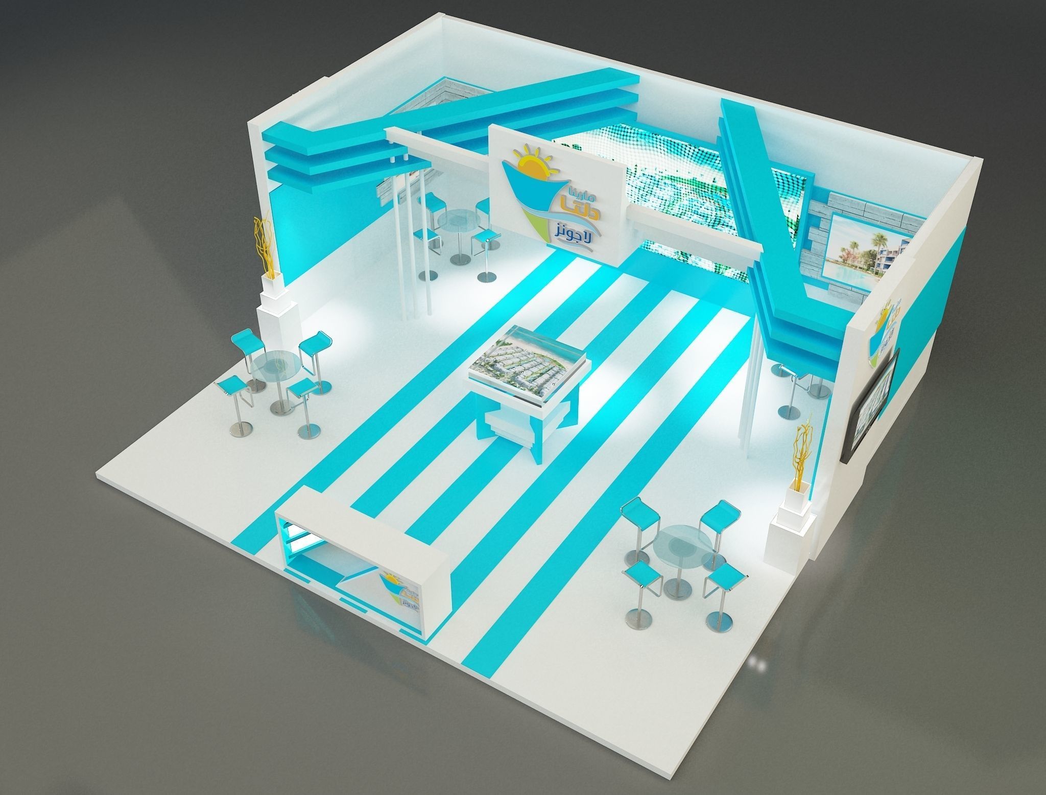 Booth Exhibition Stand a162 3D model_4