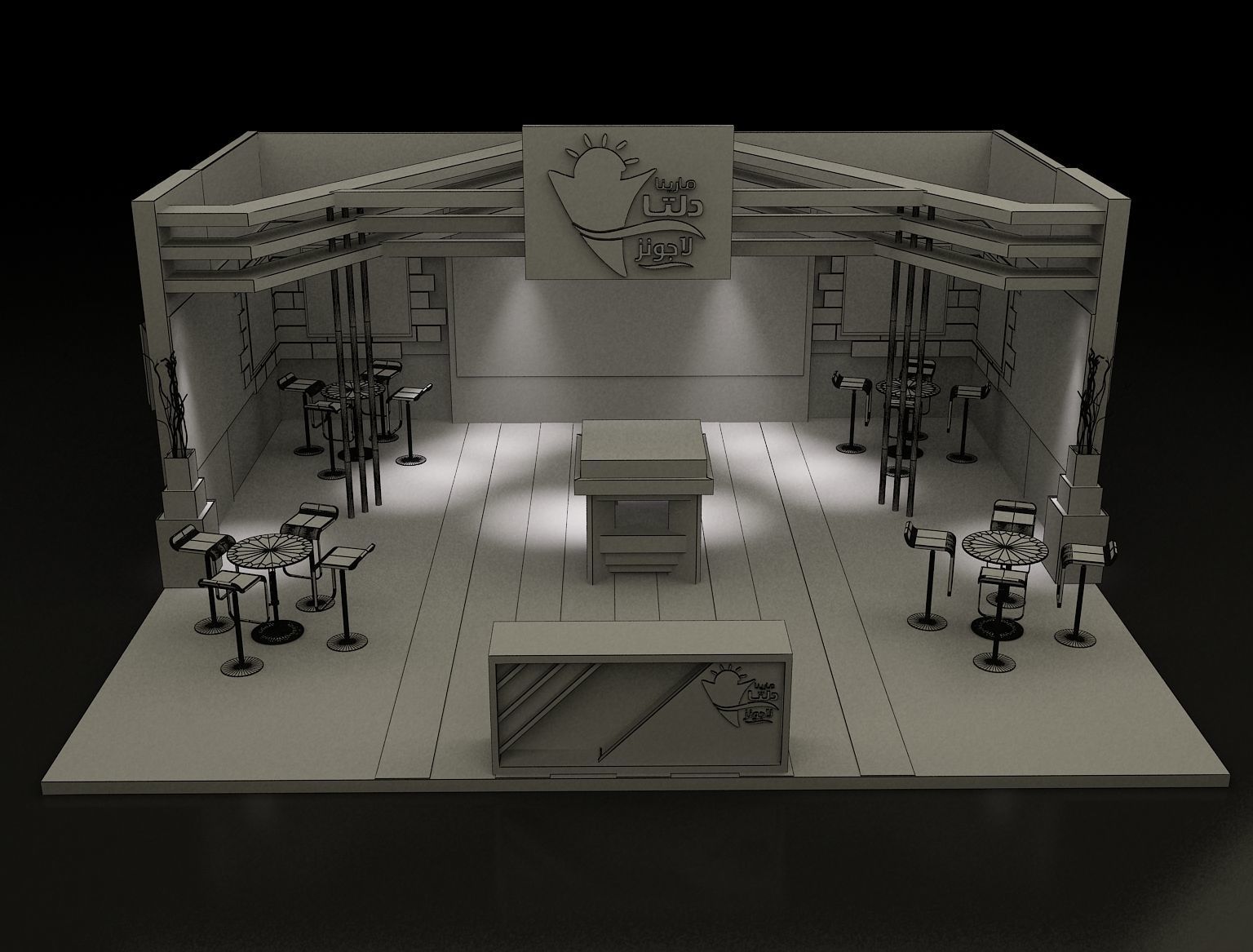 Booth Exhibition Stand a162 3D model_3