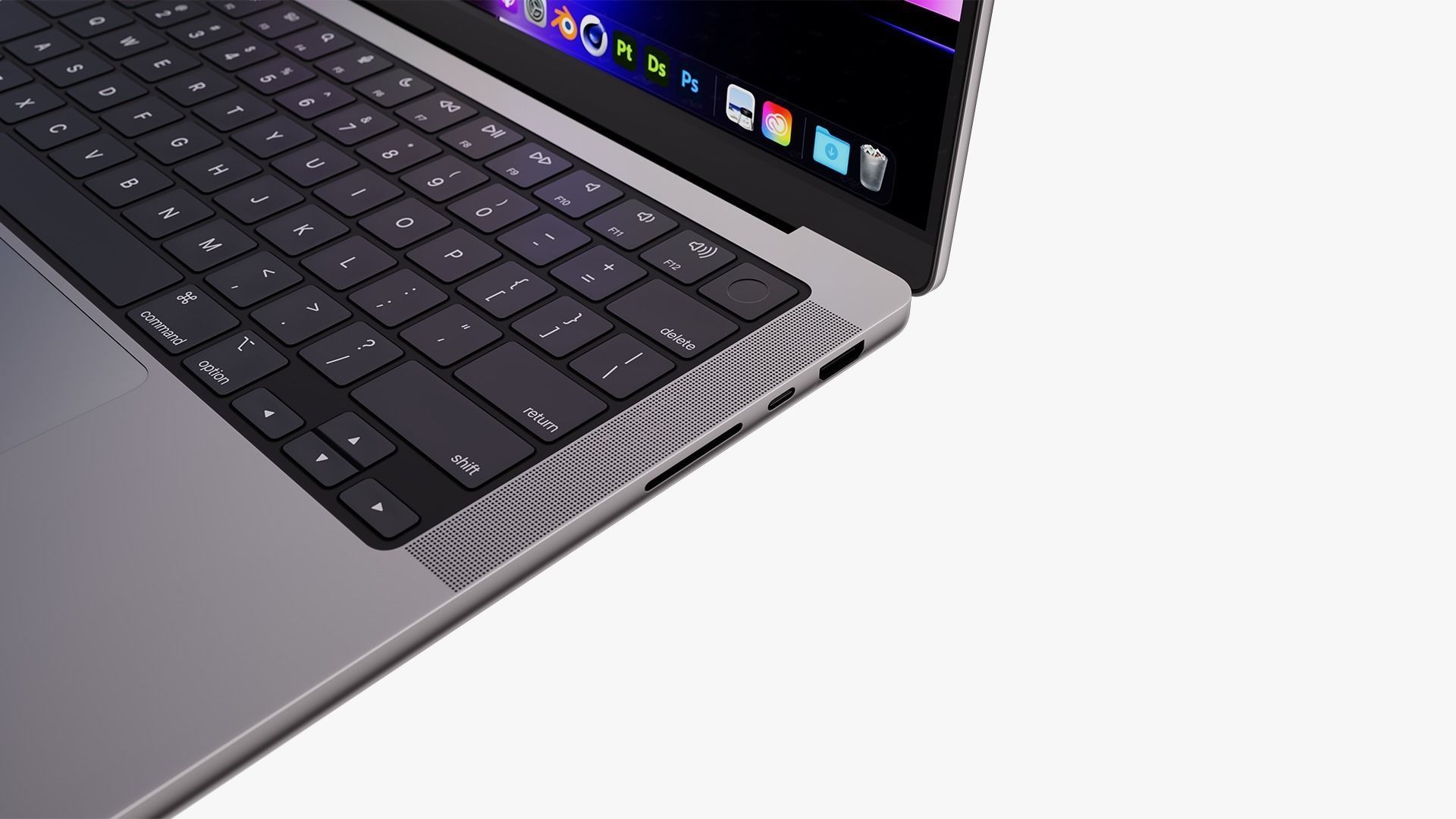 Apple MacBook Pro 14 Space Gray 2022 With Magic Mouse 3D model_14