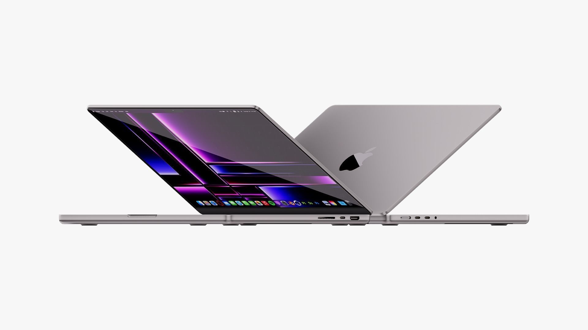 Apple MacBook Pro 14 Space Gray 2022 With Magic Mouse 3D model_2