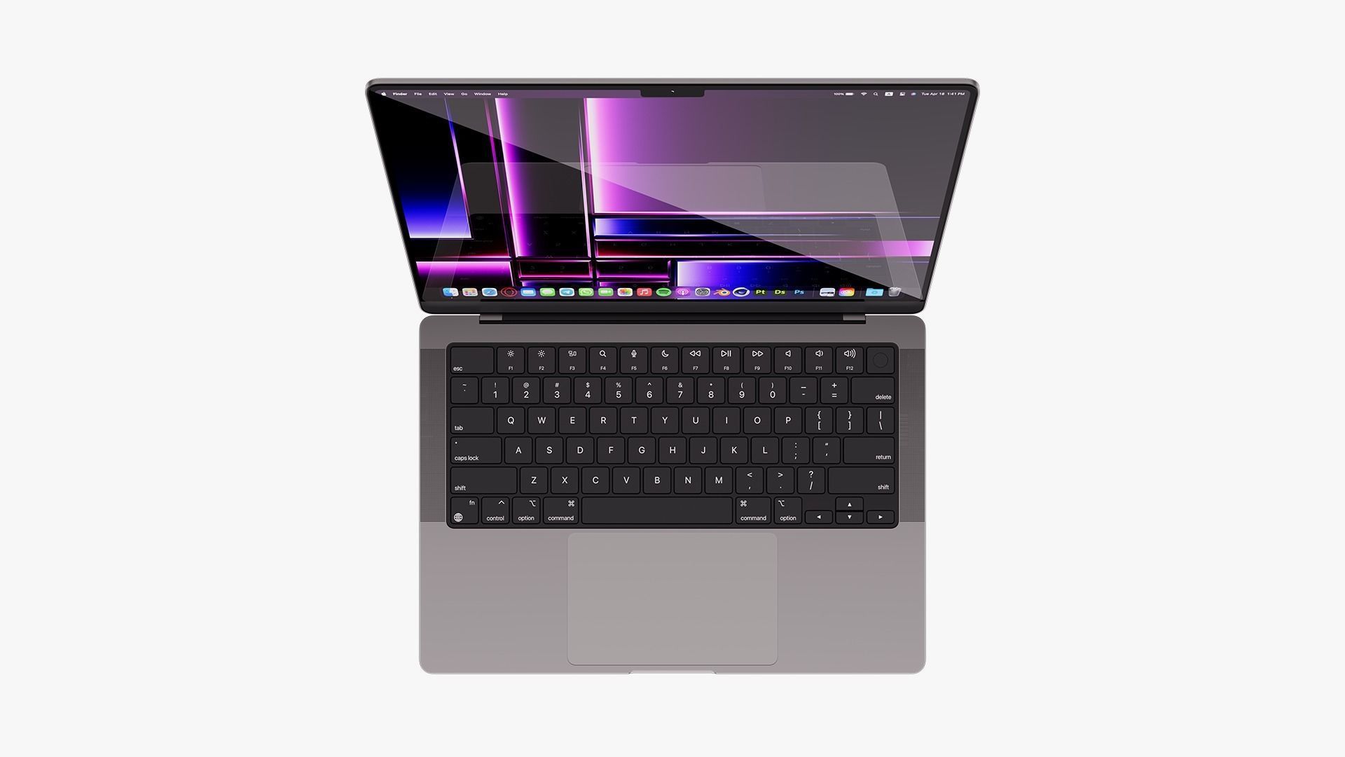 Apple MacBook Pro 14 Space Gray 2022 With Magic Mouse 3D model_9