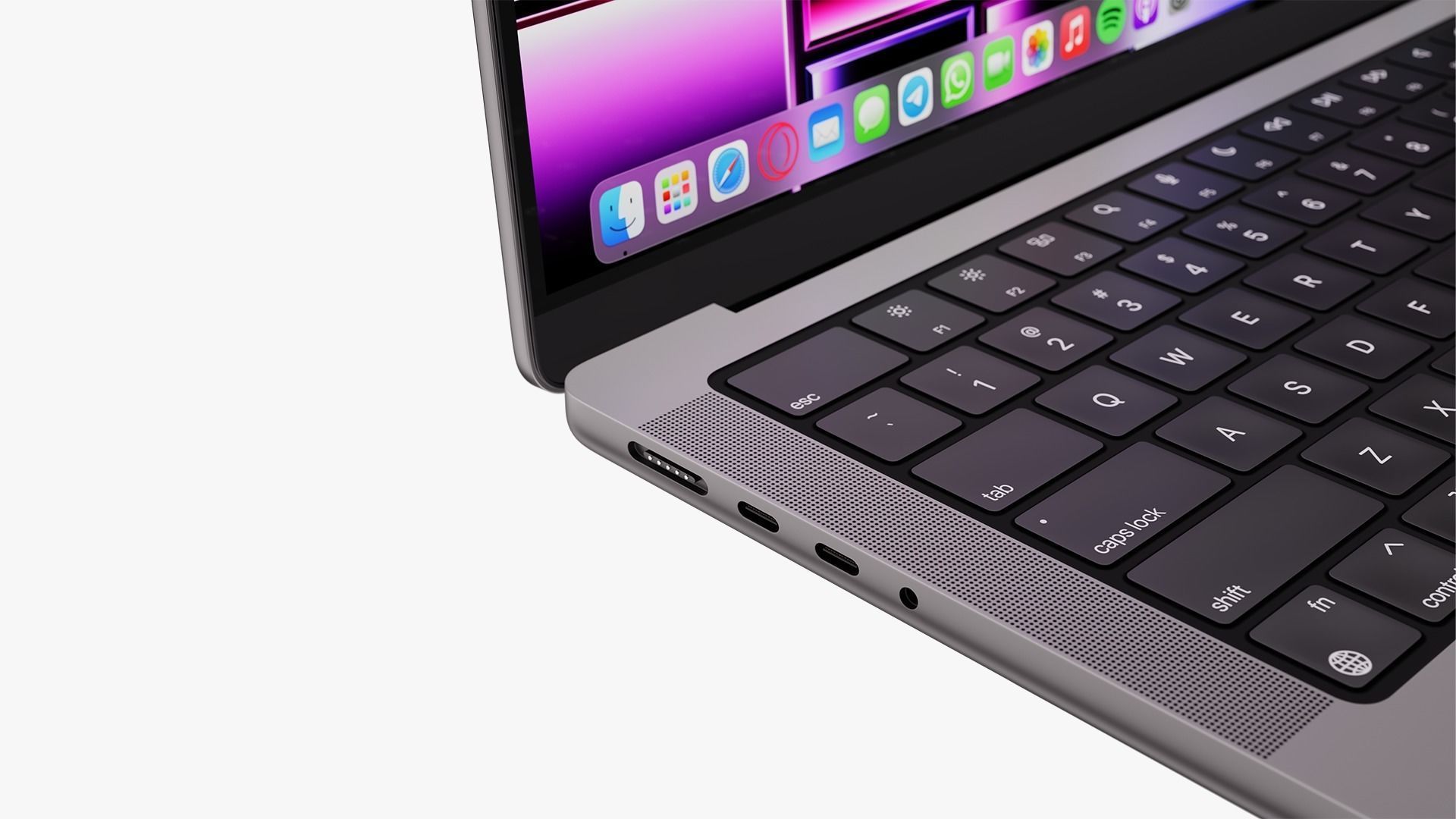 Apple MacBook Pro 14 Space Gray 2022 With Magic Mouse 3D model_15