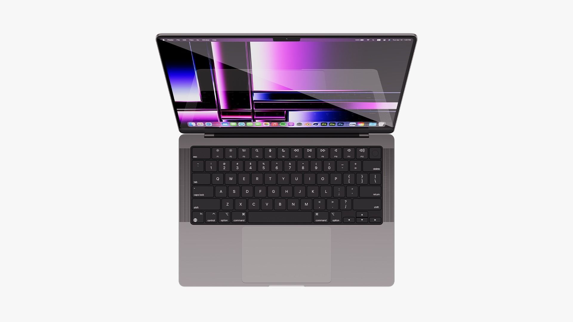 Apple MacBook Pro 14 Space Gray 2022 With Magic Mouse 3D model_8