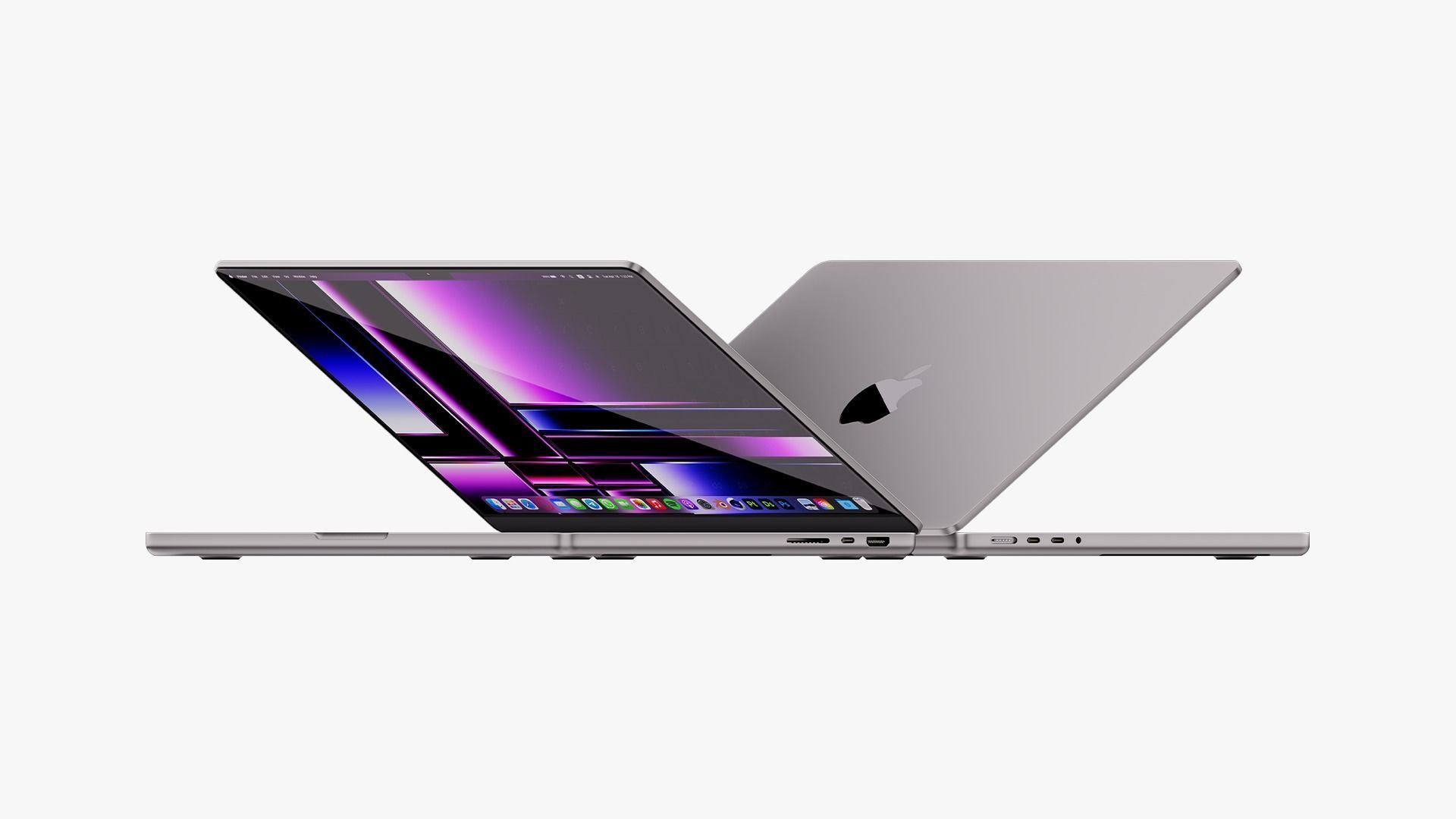 Apple MacBook Pro 14 Space Gray 2022 With Magic Mouse 3D model_1