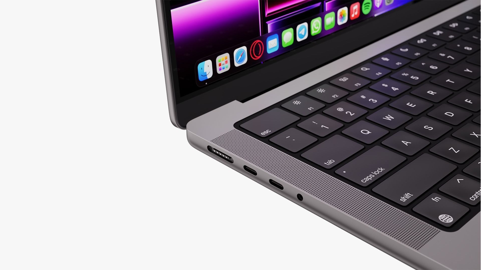 Apple MacBook Pro 14 Space Gray 2022 With Magic Mouse 3D model_17