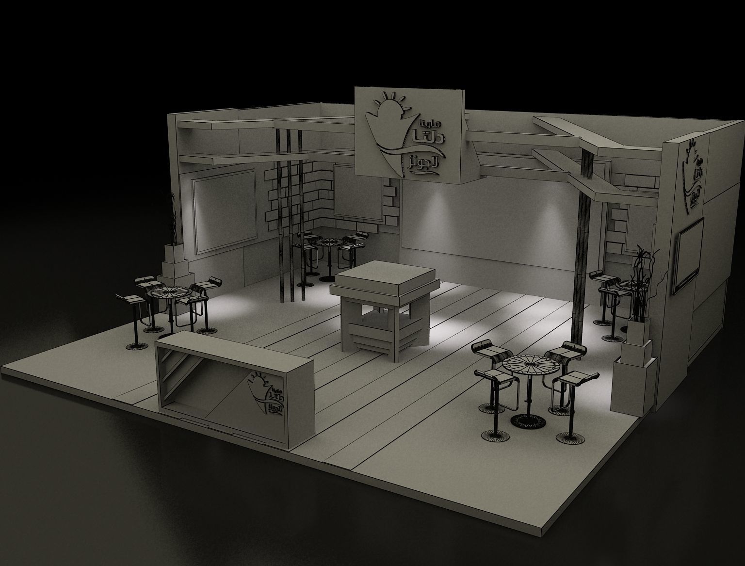 Booth Exhibition Stand a162a 3D model_6
