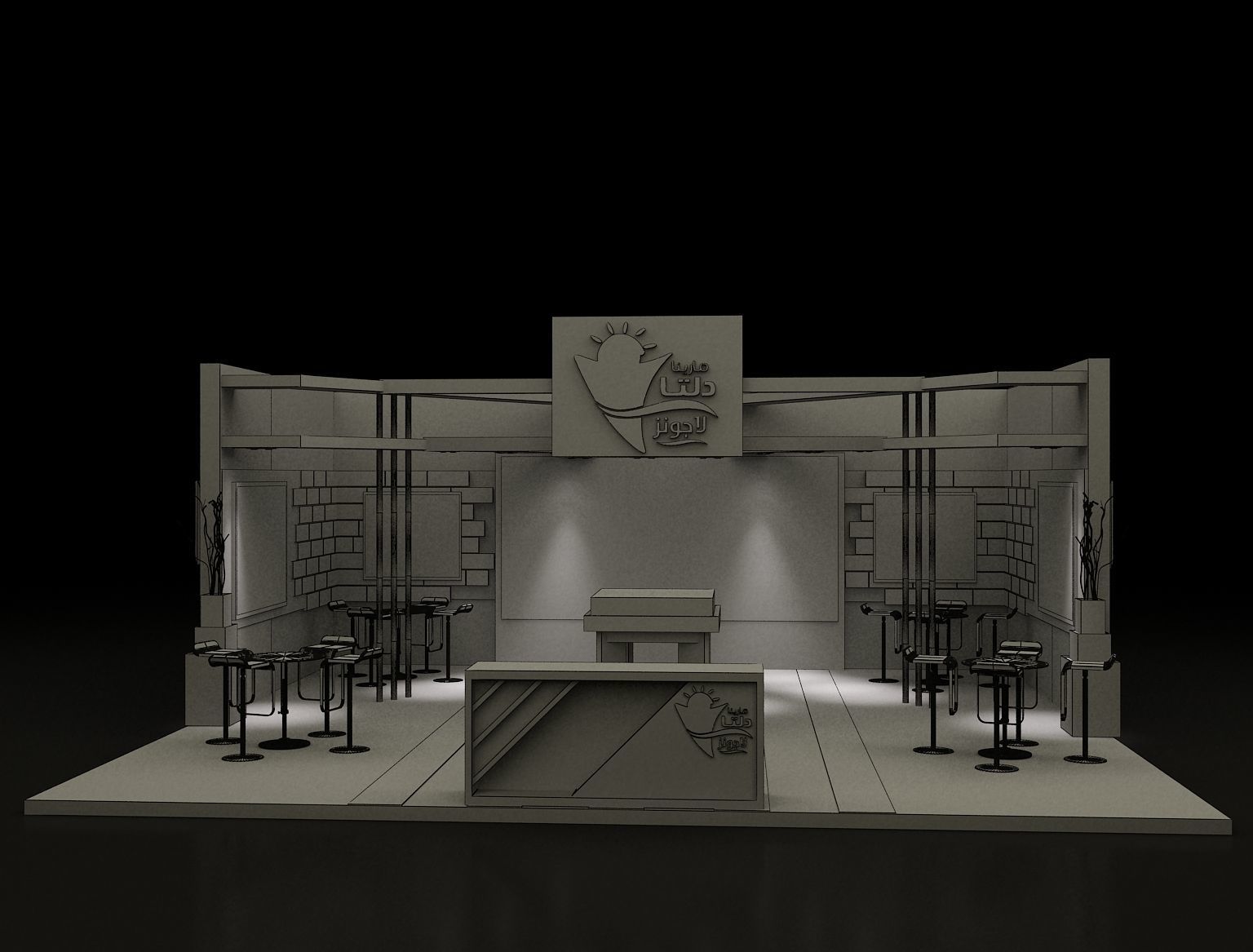 Booth Exhibition Stand a162a 3D model_4
