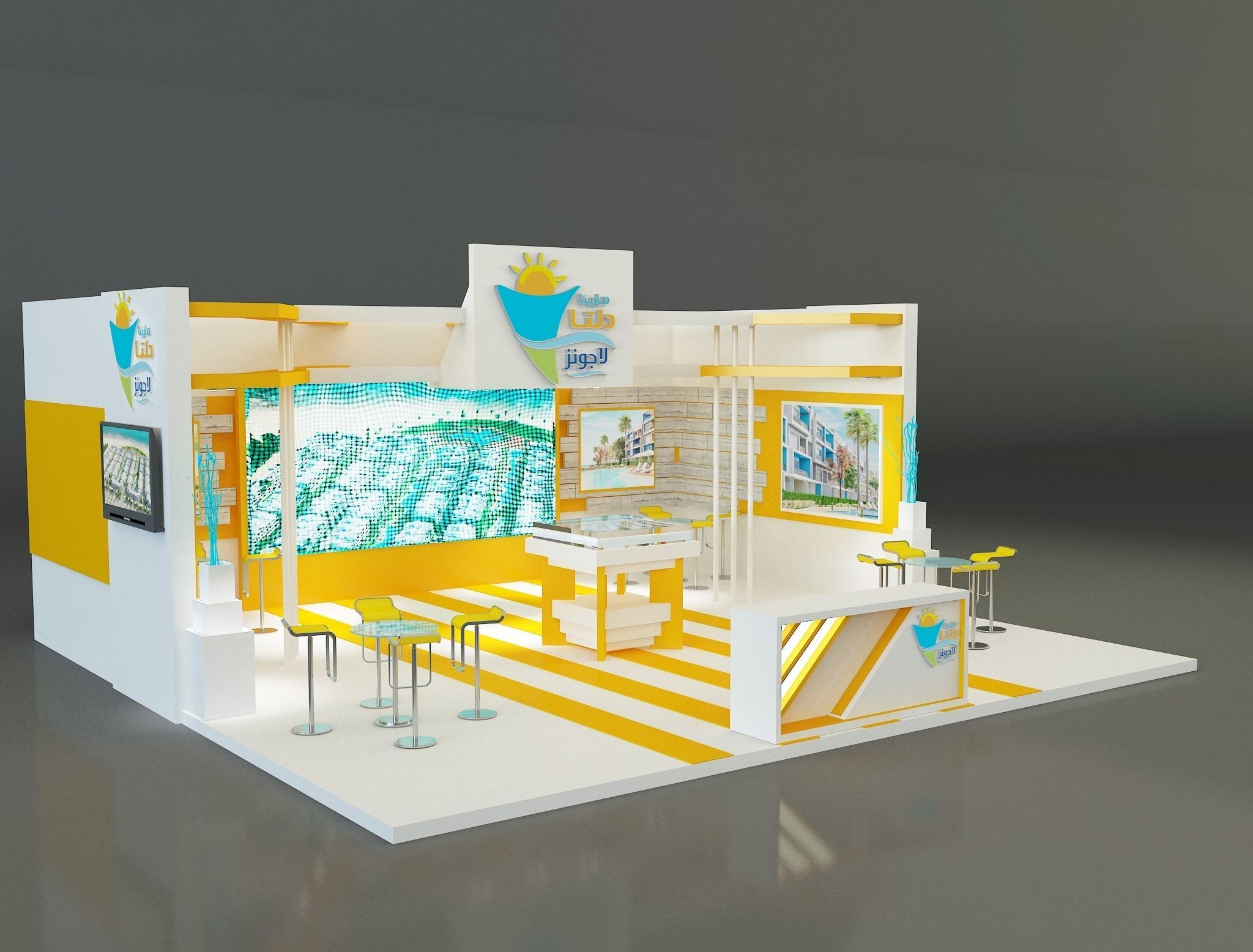 Booth Exhibition Stand a162a 3D model_1