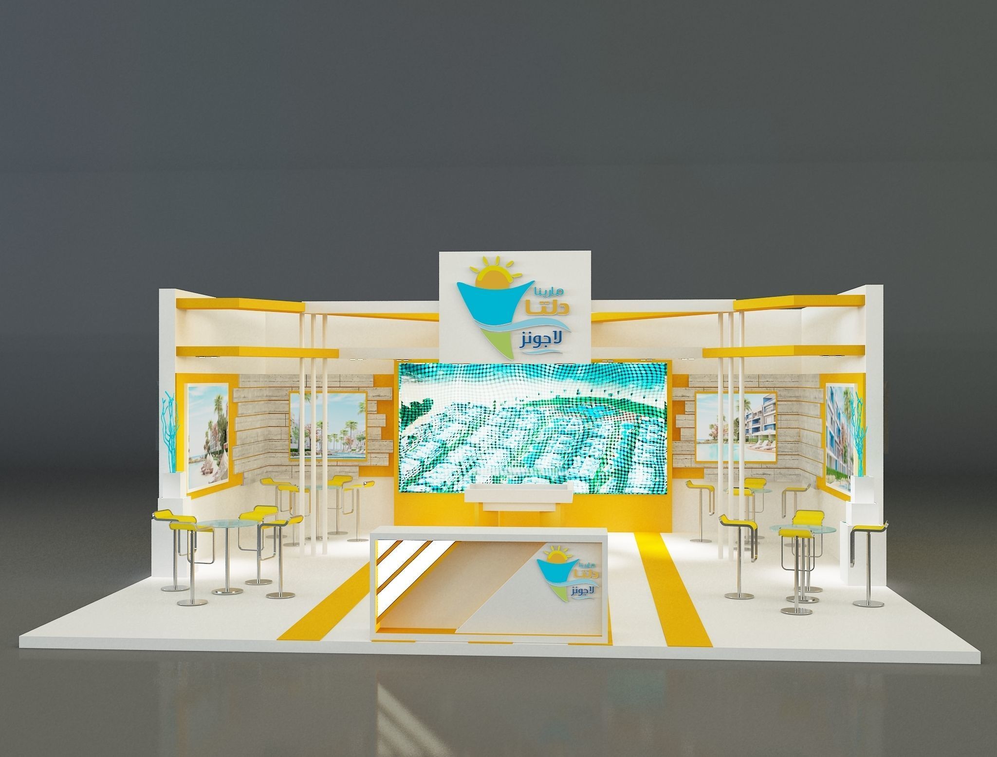 Booth Exhibition Stand a162a 3D model_3