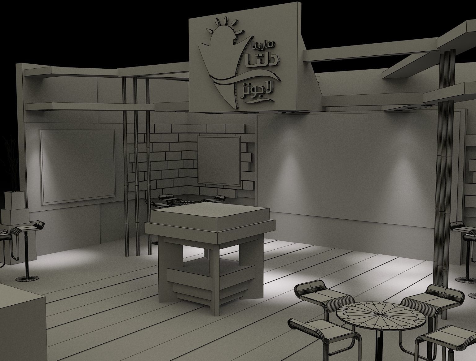 Booth Exhibition Stand a162a 3D model_12