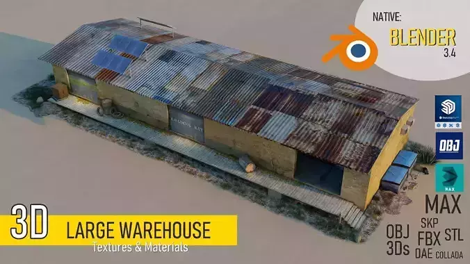 Large Warehouse Low-poly 3D model