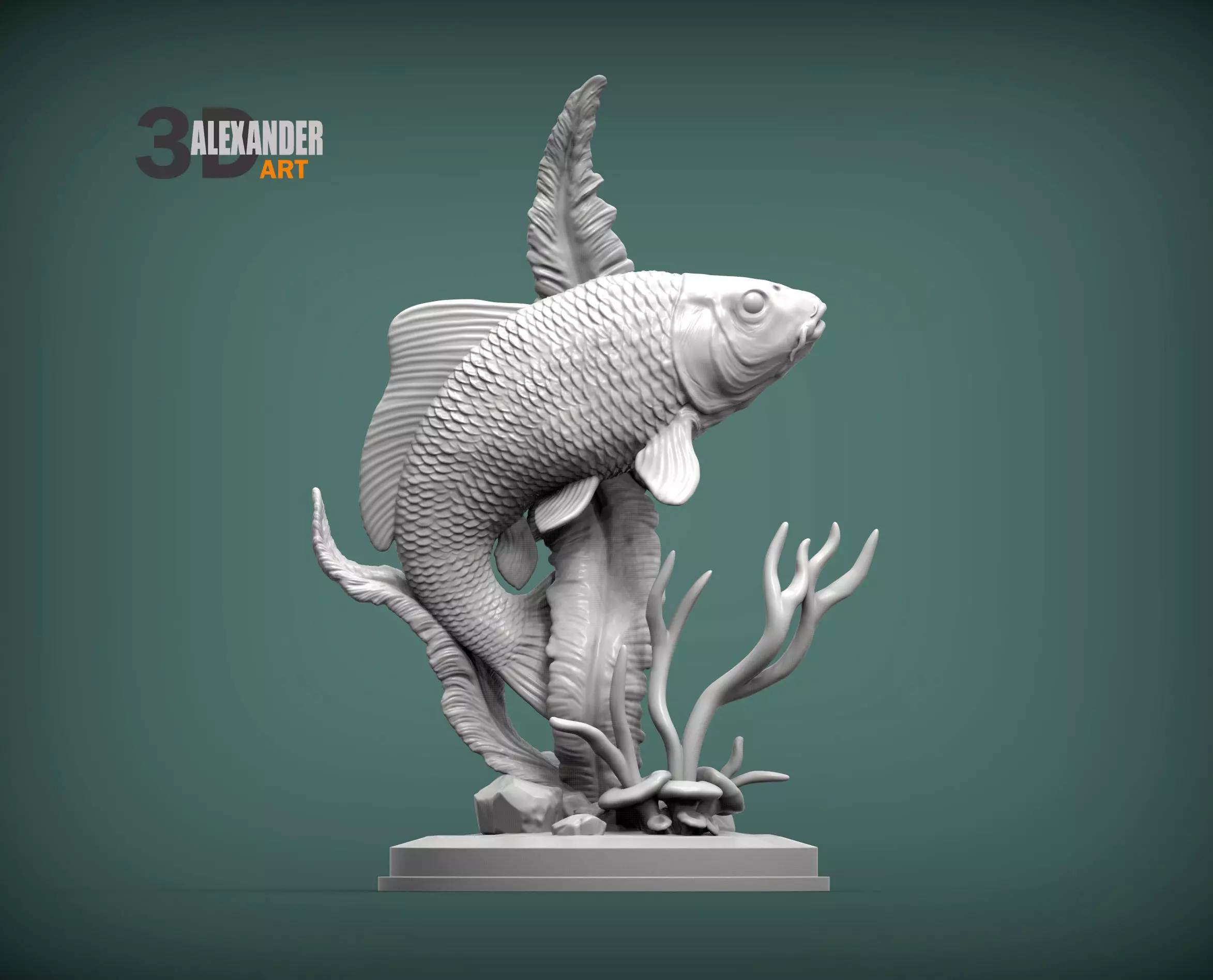 Carp 3D print model 3D print model_0