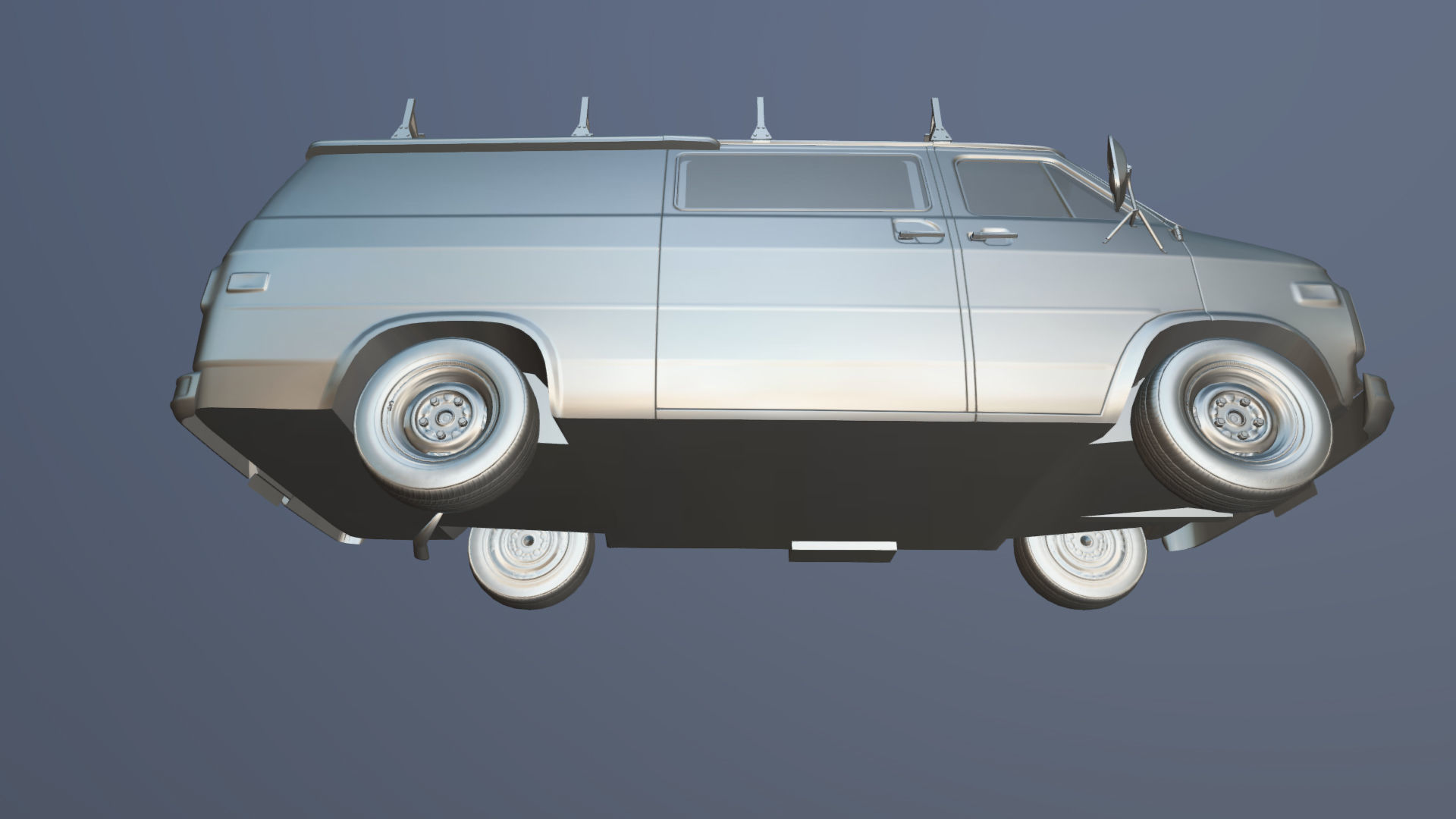 80s utility van Low-poly 3D model_31