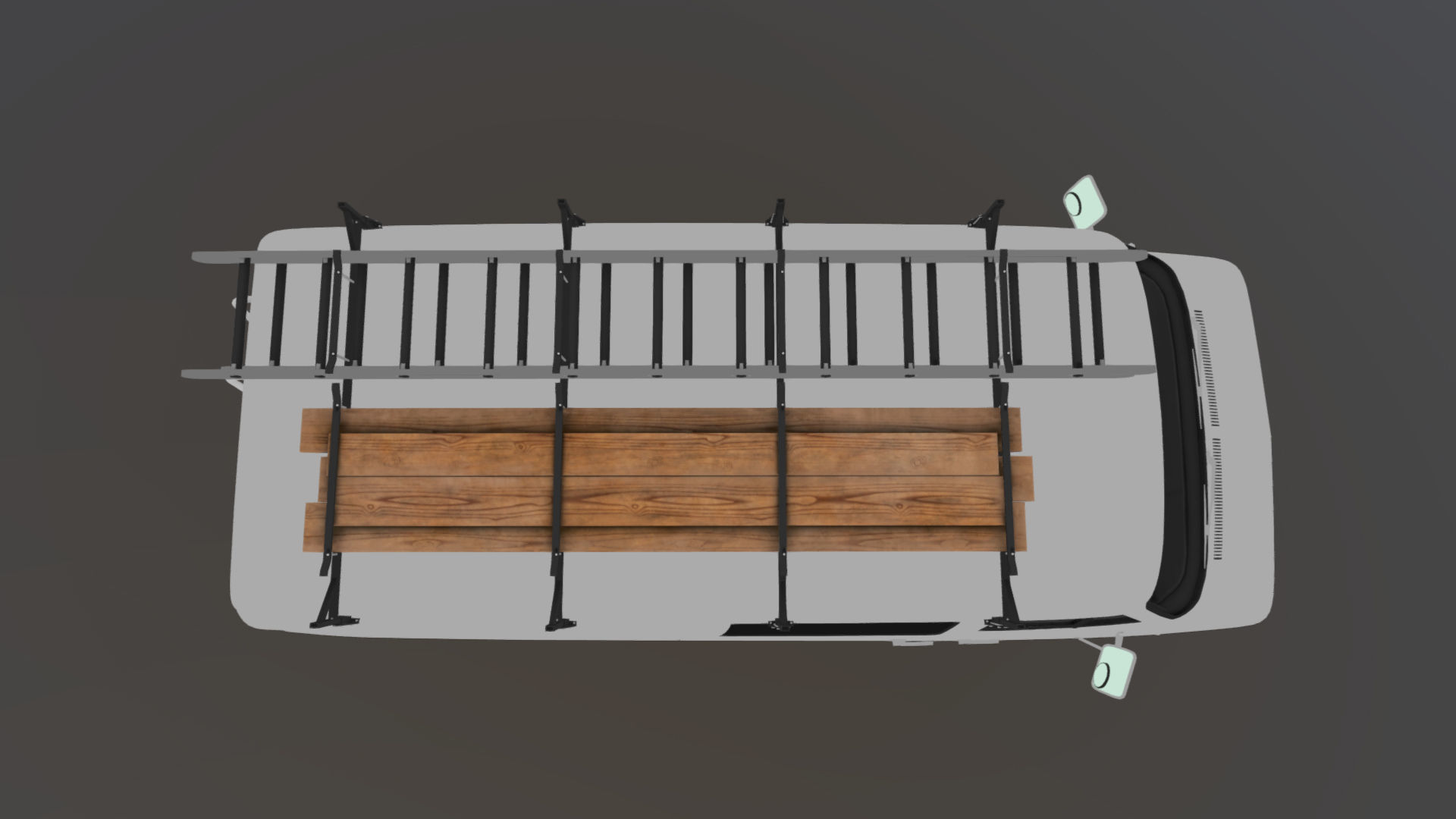 80s utility van Low-poly 3D model_28