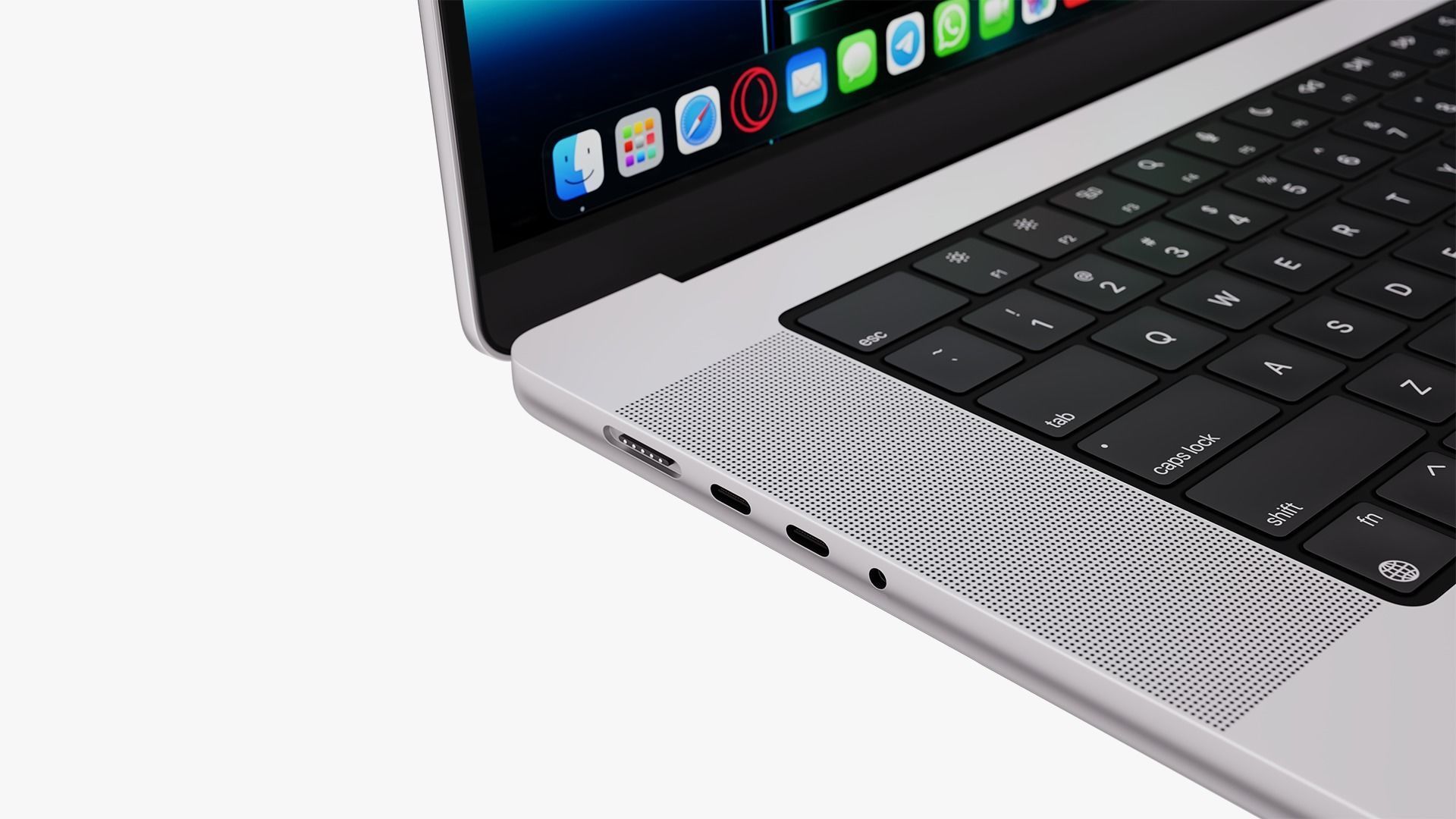 Apple MacBook Pro 16 Silver 2022 With Magic Mouse 3D model_17