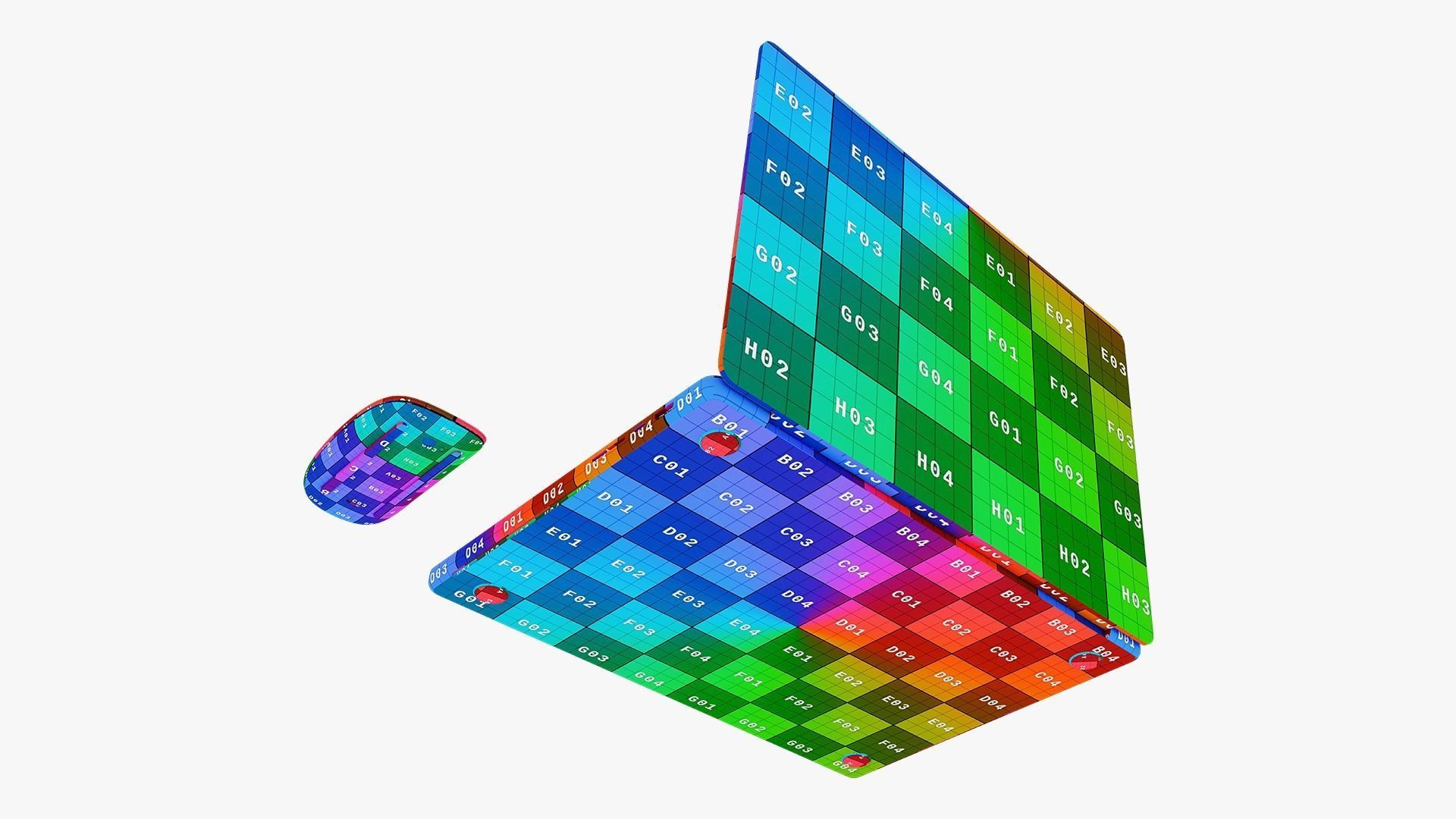 Apple MacBook Pro 16 Silver 2022 With Magic Mouse 3D model_23