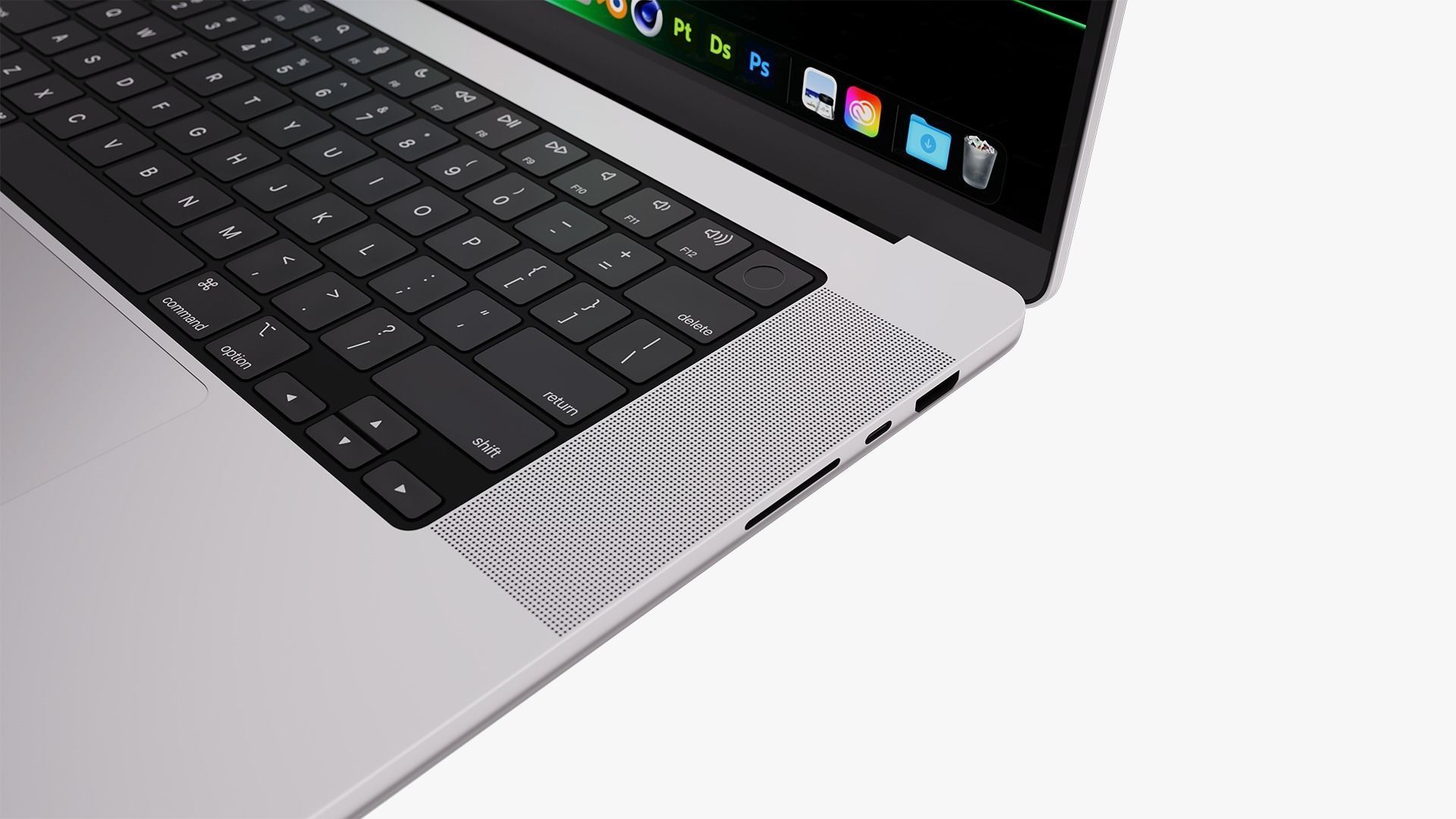 Apple MacBook Pro 16 Silver 2022 With Magic Mouse 3D model_14