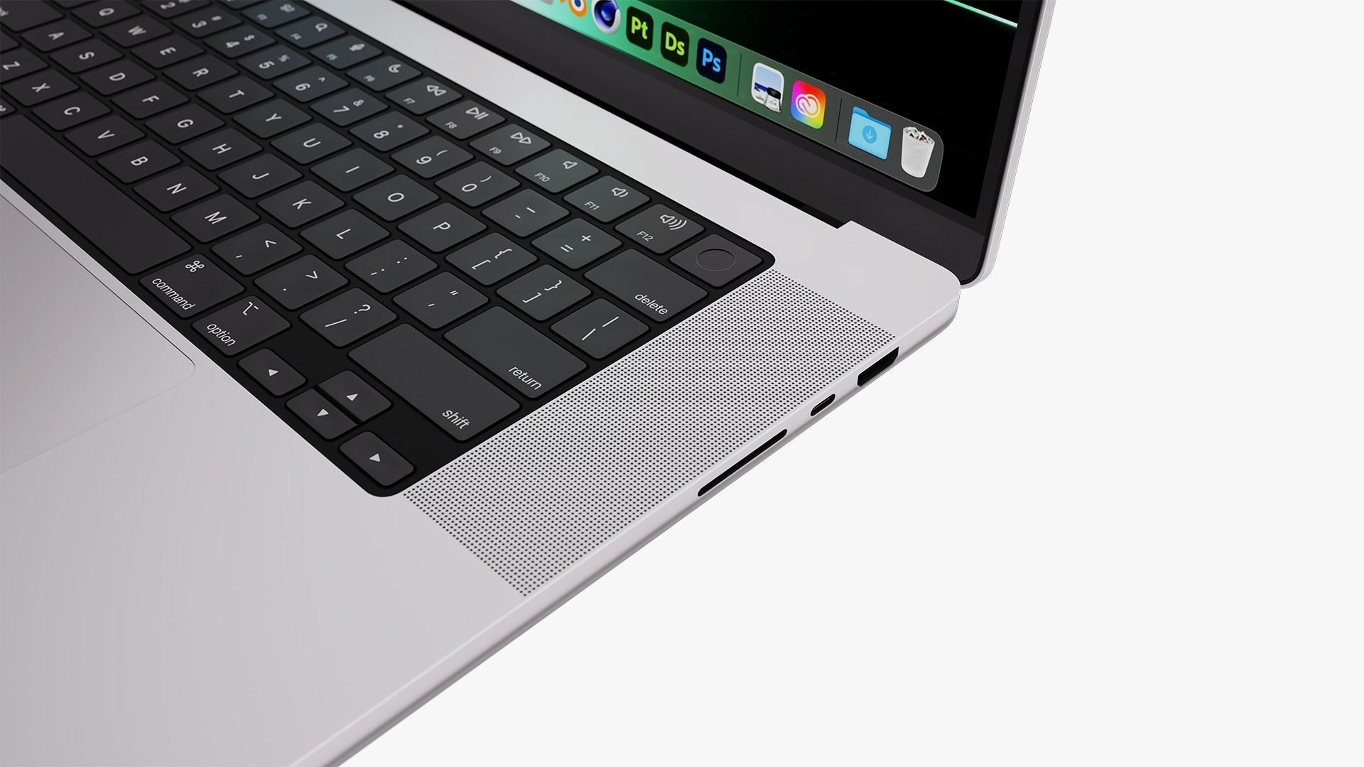 Apple MacBook Pro 16 Silver 2022 With Magic Mouse 3D model_16