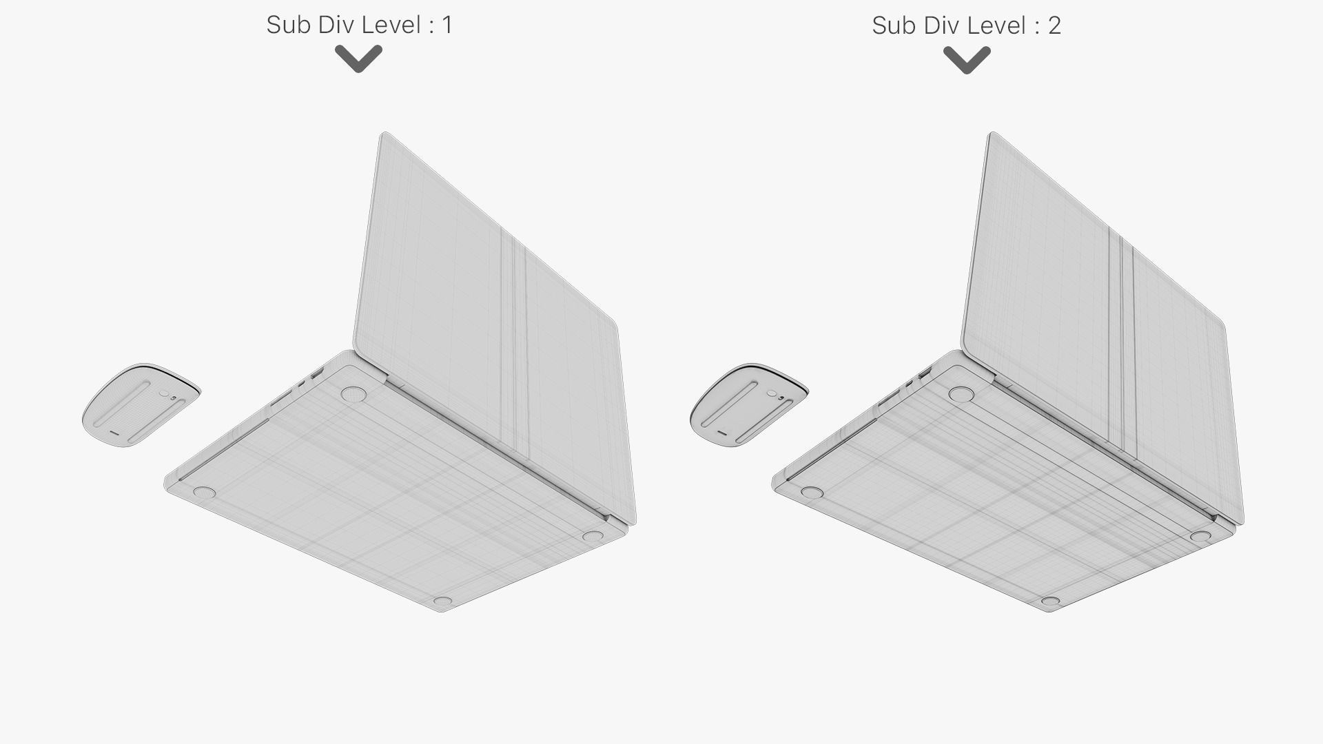 Apple MacBook Pro 16 Silver 2022 With Magic Mouse 3D model_26