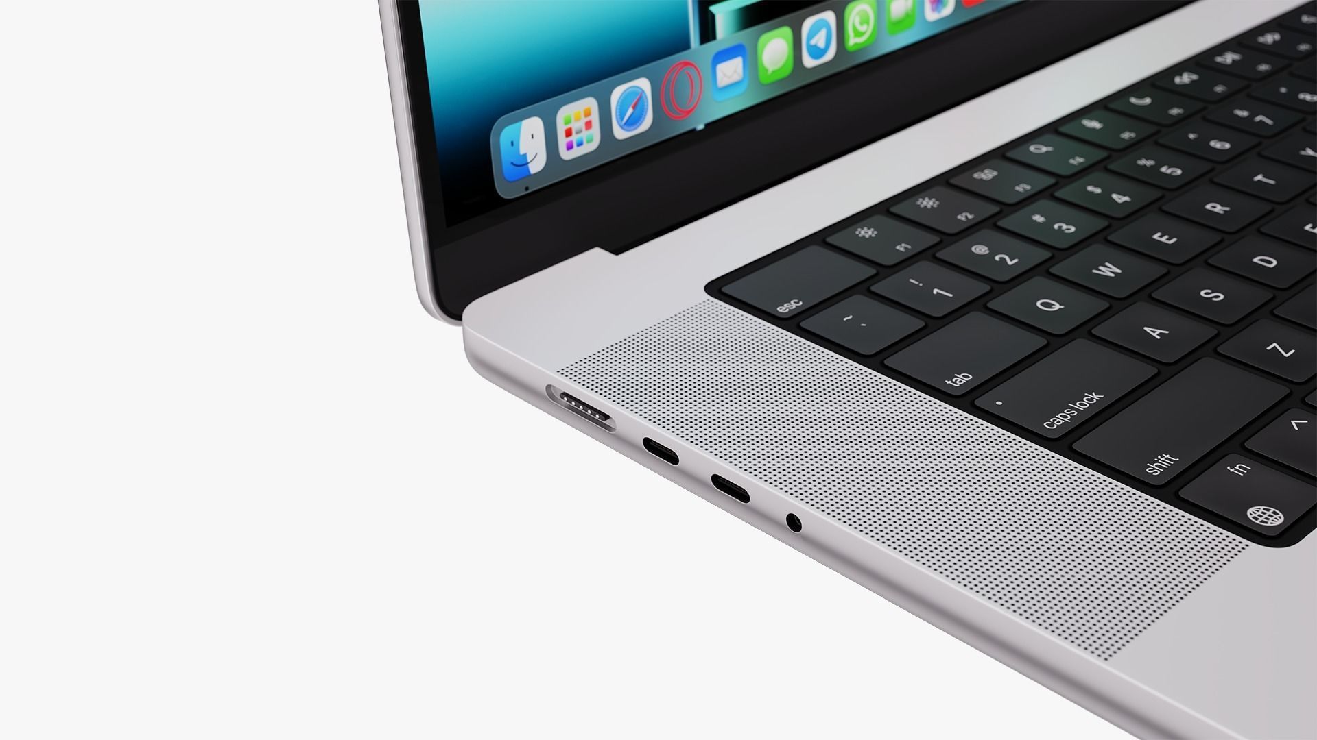 Apple MacBook Pro 16 Silver 2022 With Magic Mouse 3D model_15